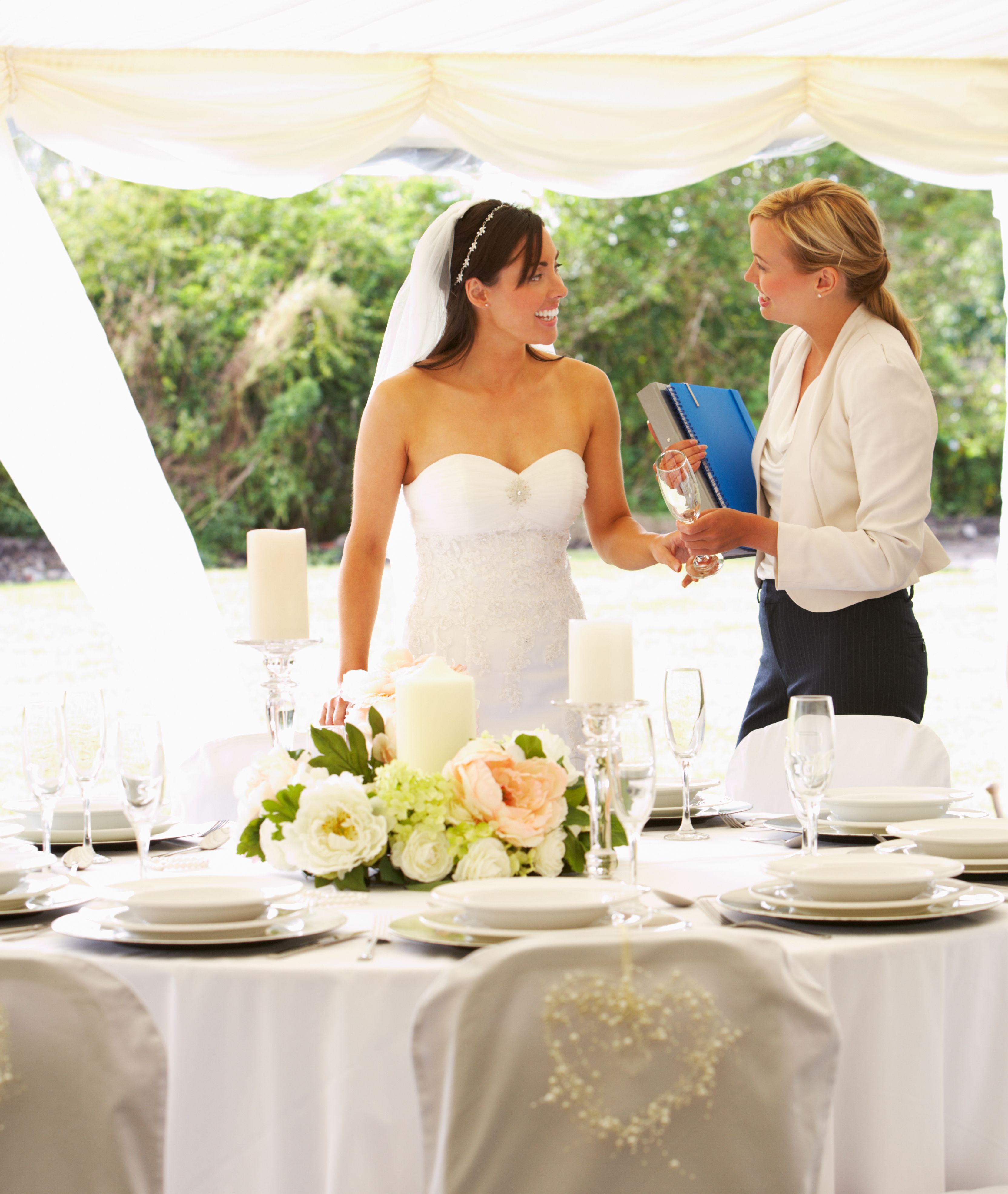 bride talking with vendor