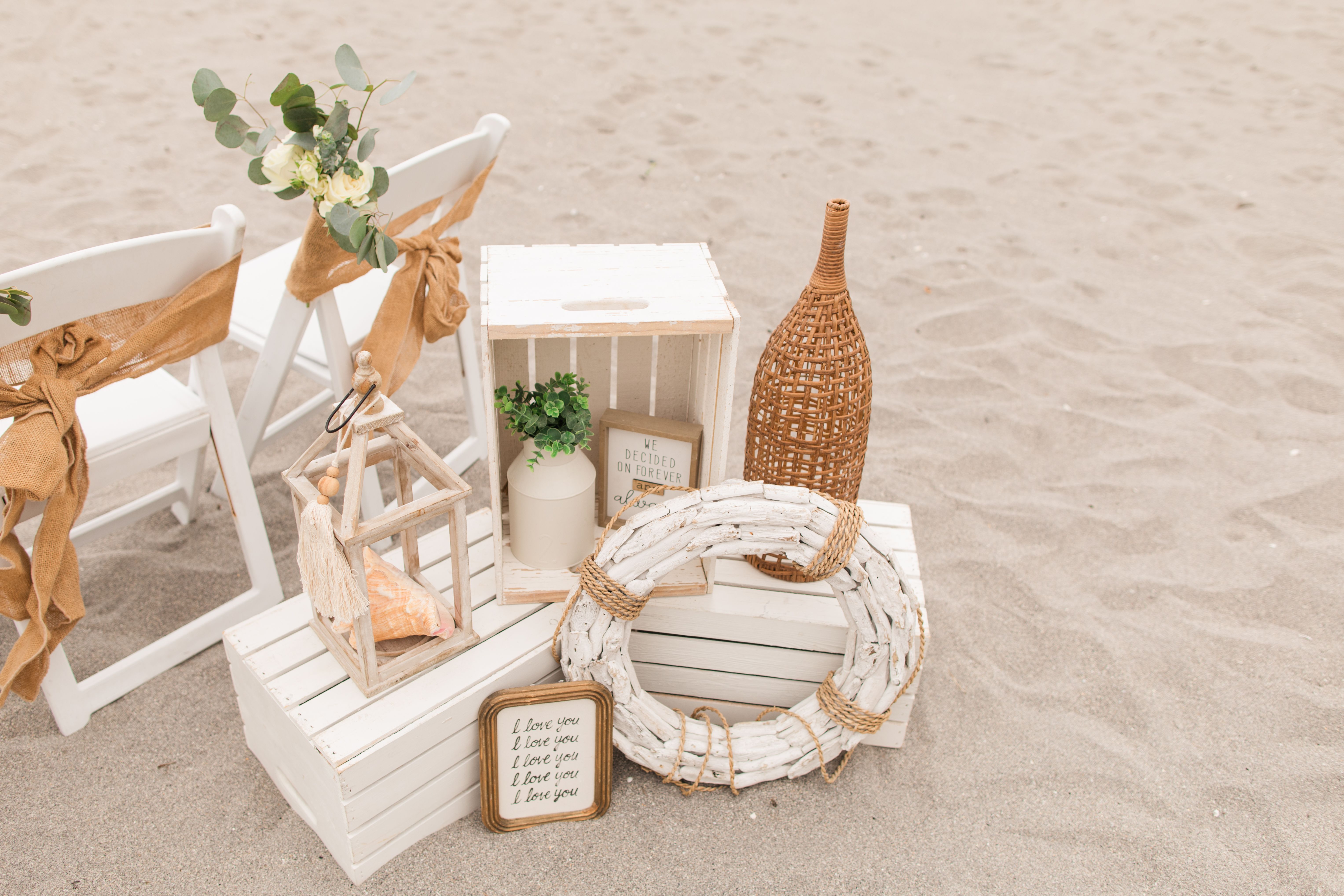 beach wedding setup