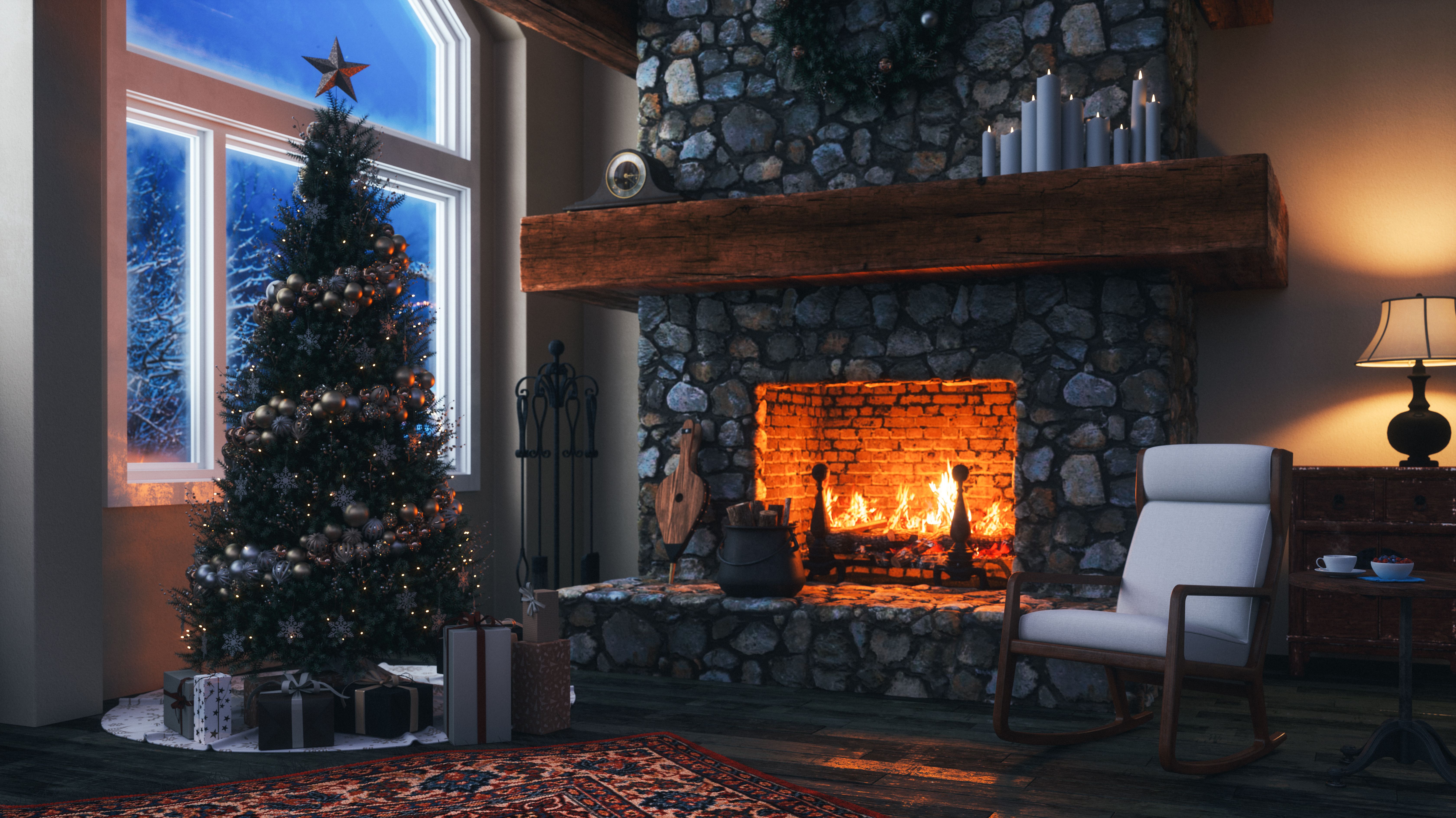 cozy fireplace