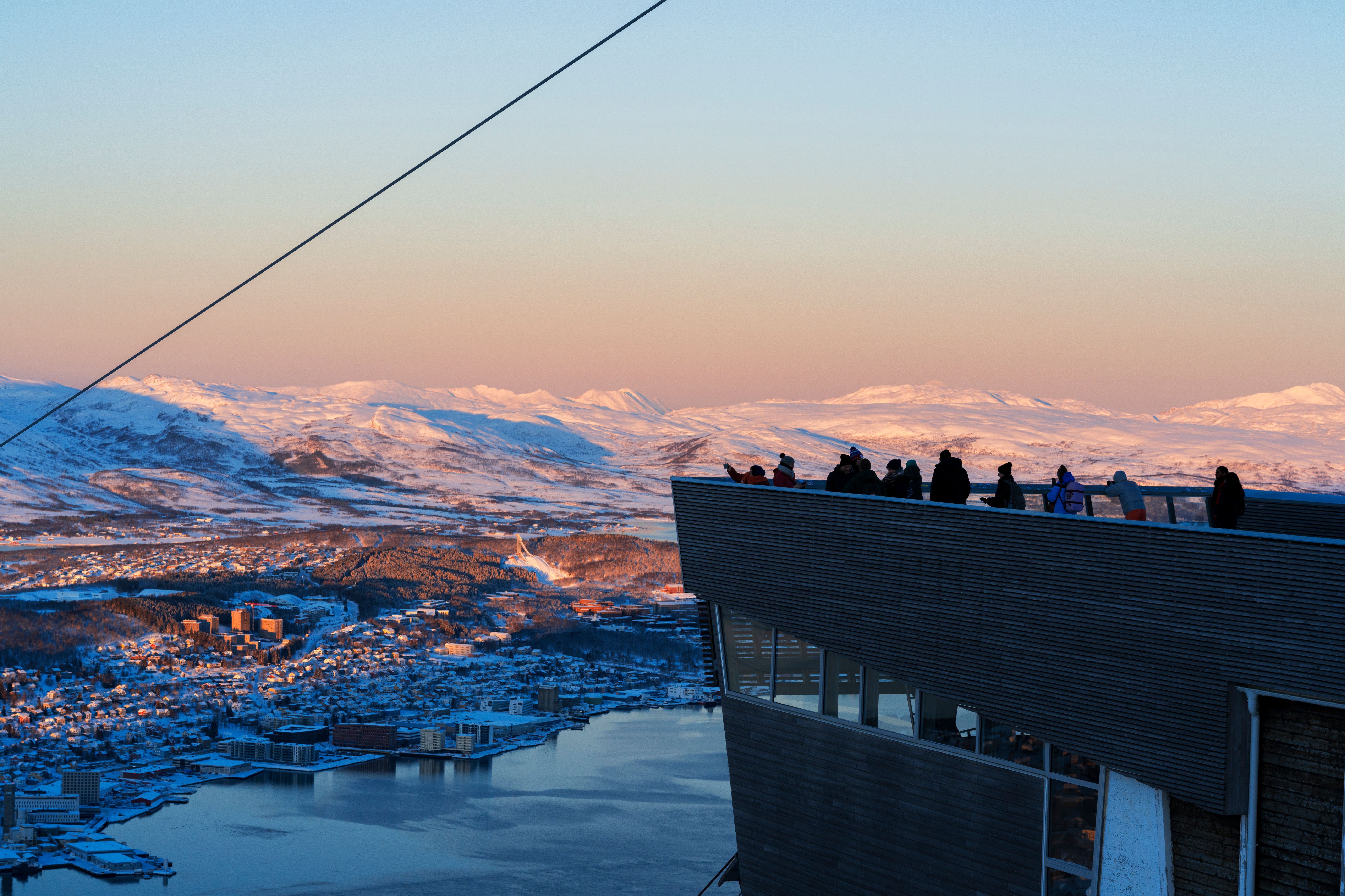 Tromso cable car viewpoint at sunset, Norway
