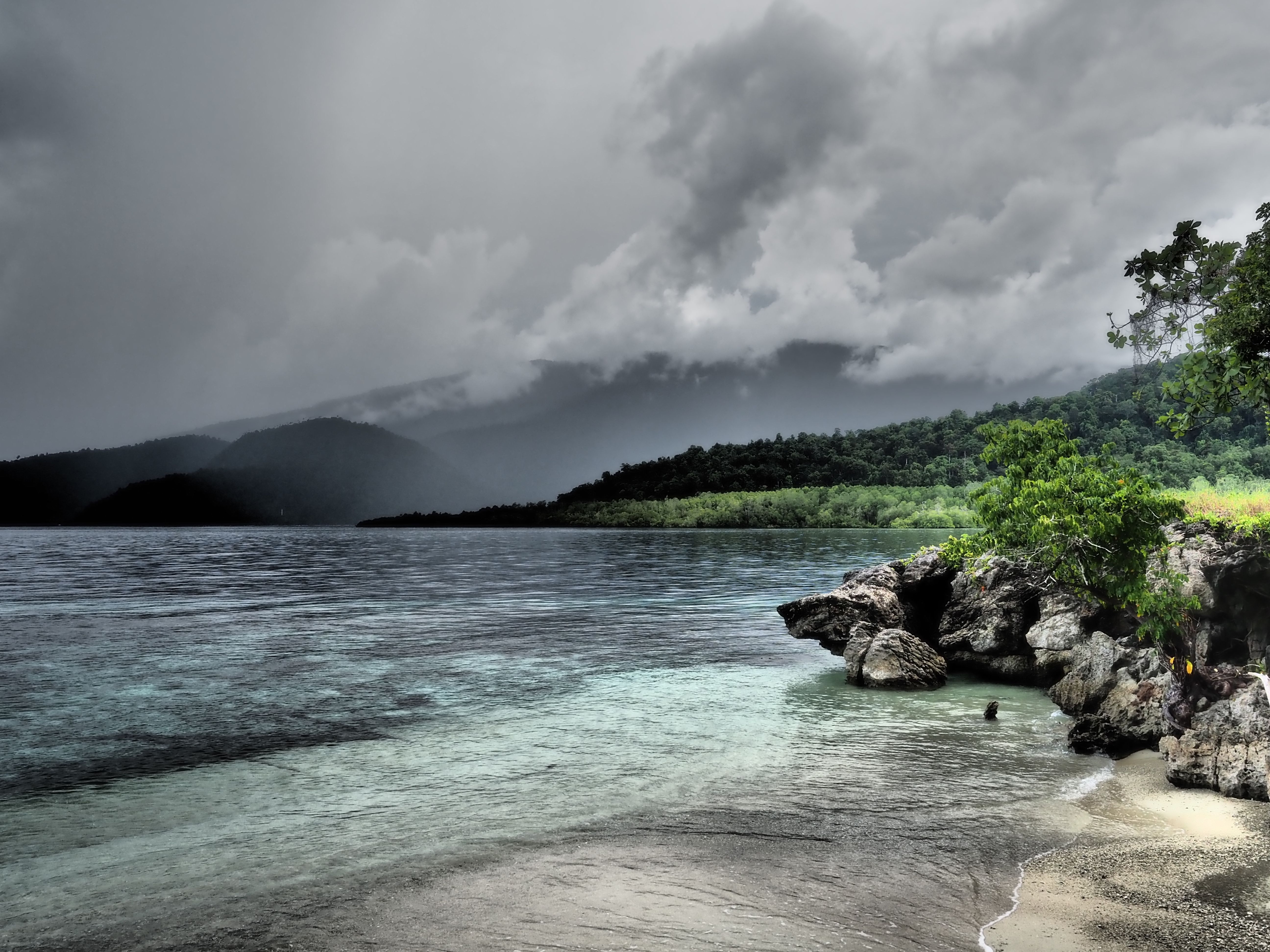 rainy tropical island