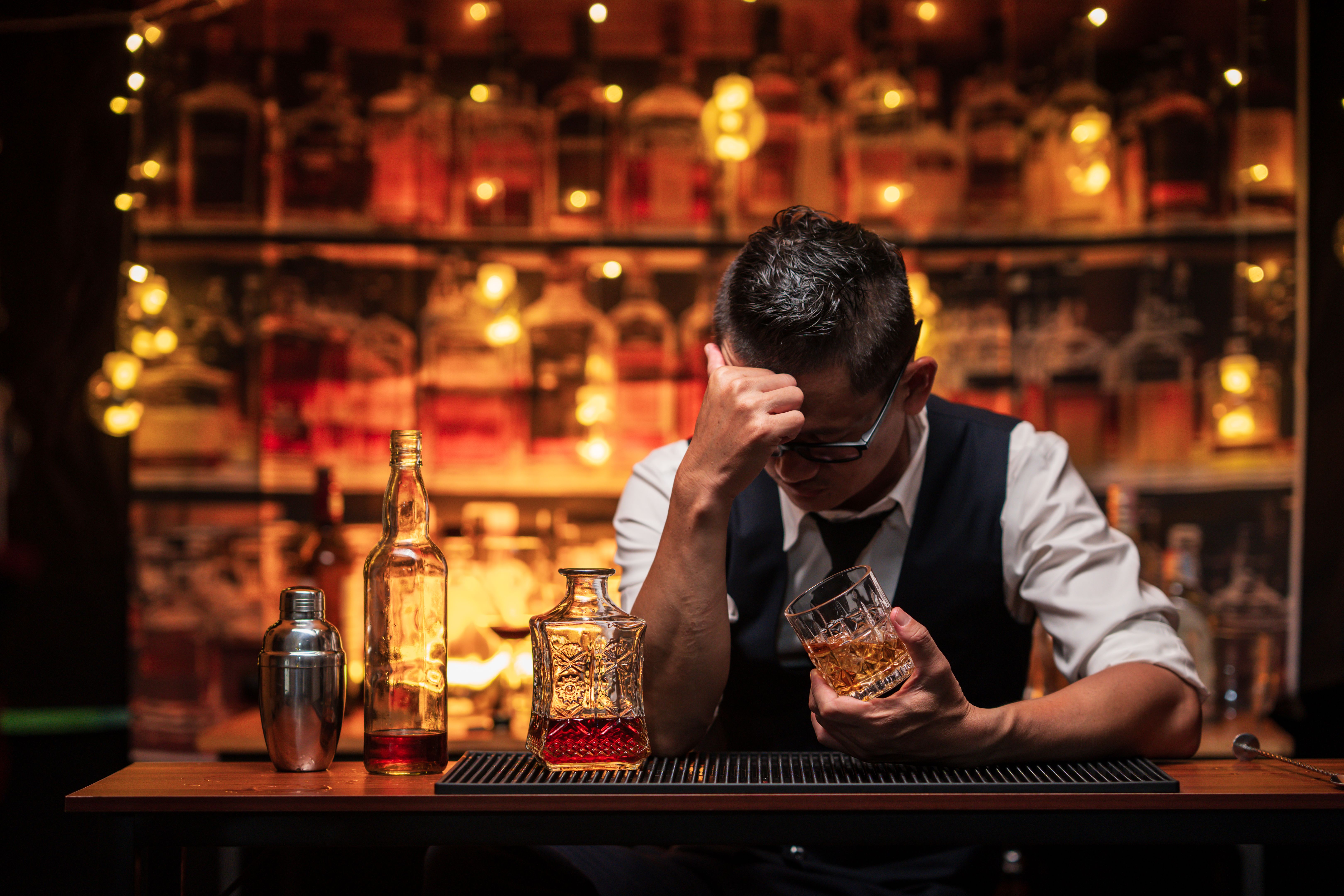 bartender mixing drink