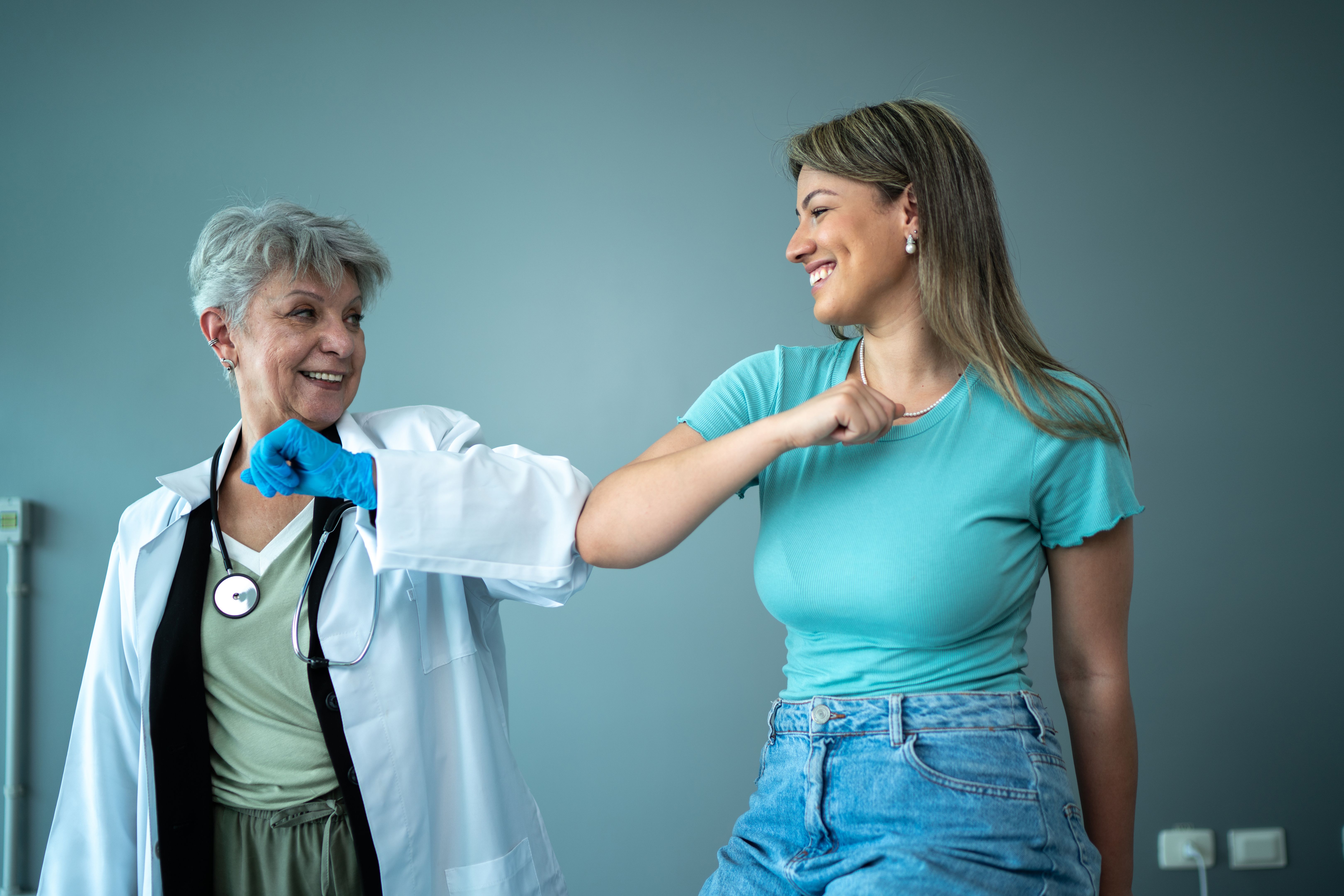 happy doctor patient
