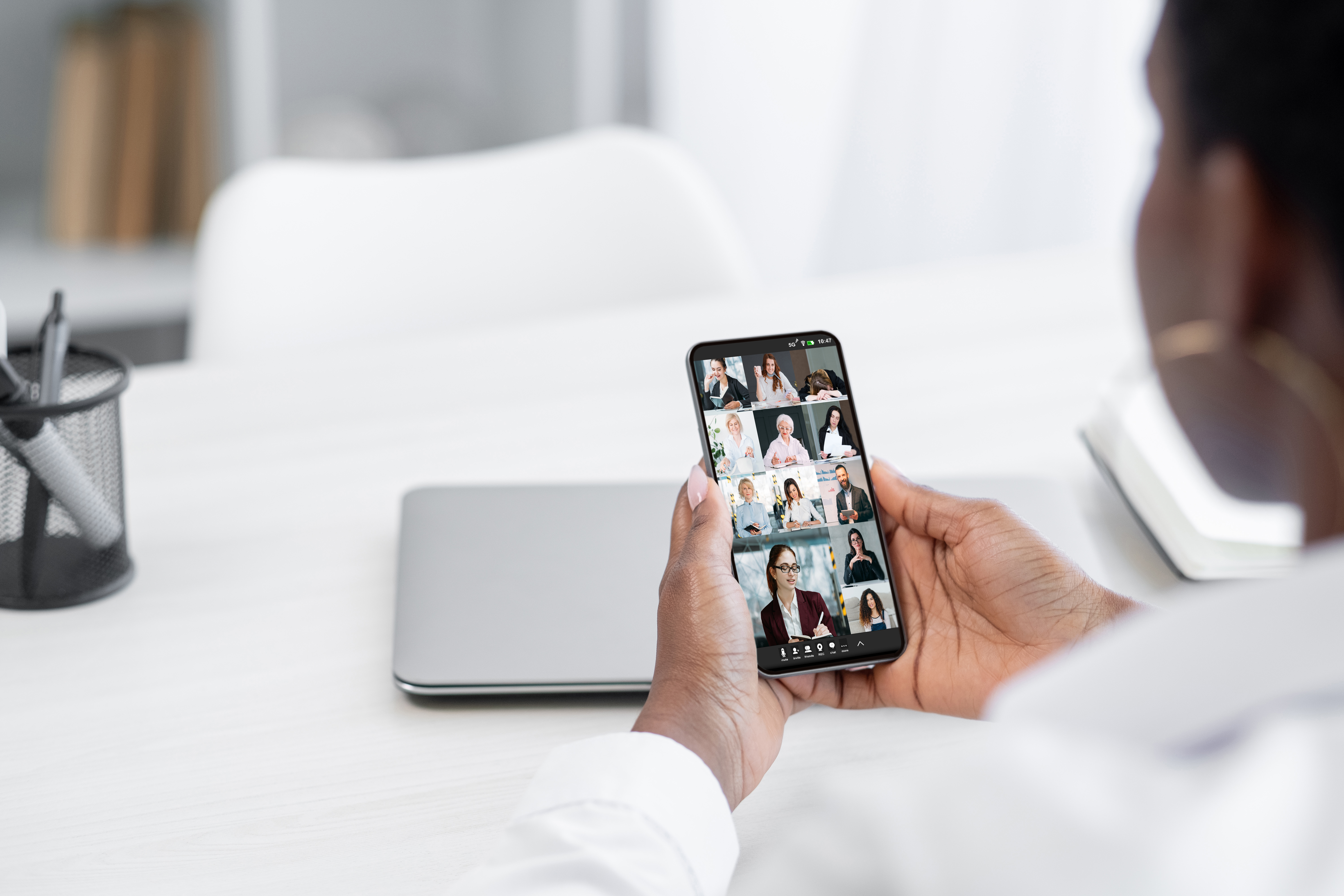 mobile video call online meeting phone online team