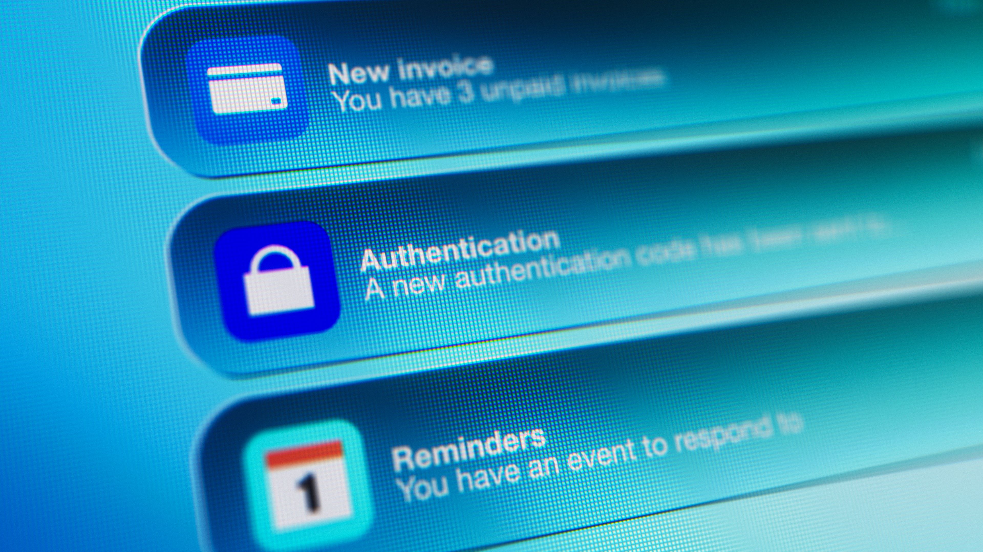 List of banking and credit card application notifications on a smartphone