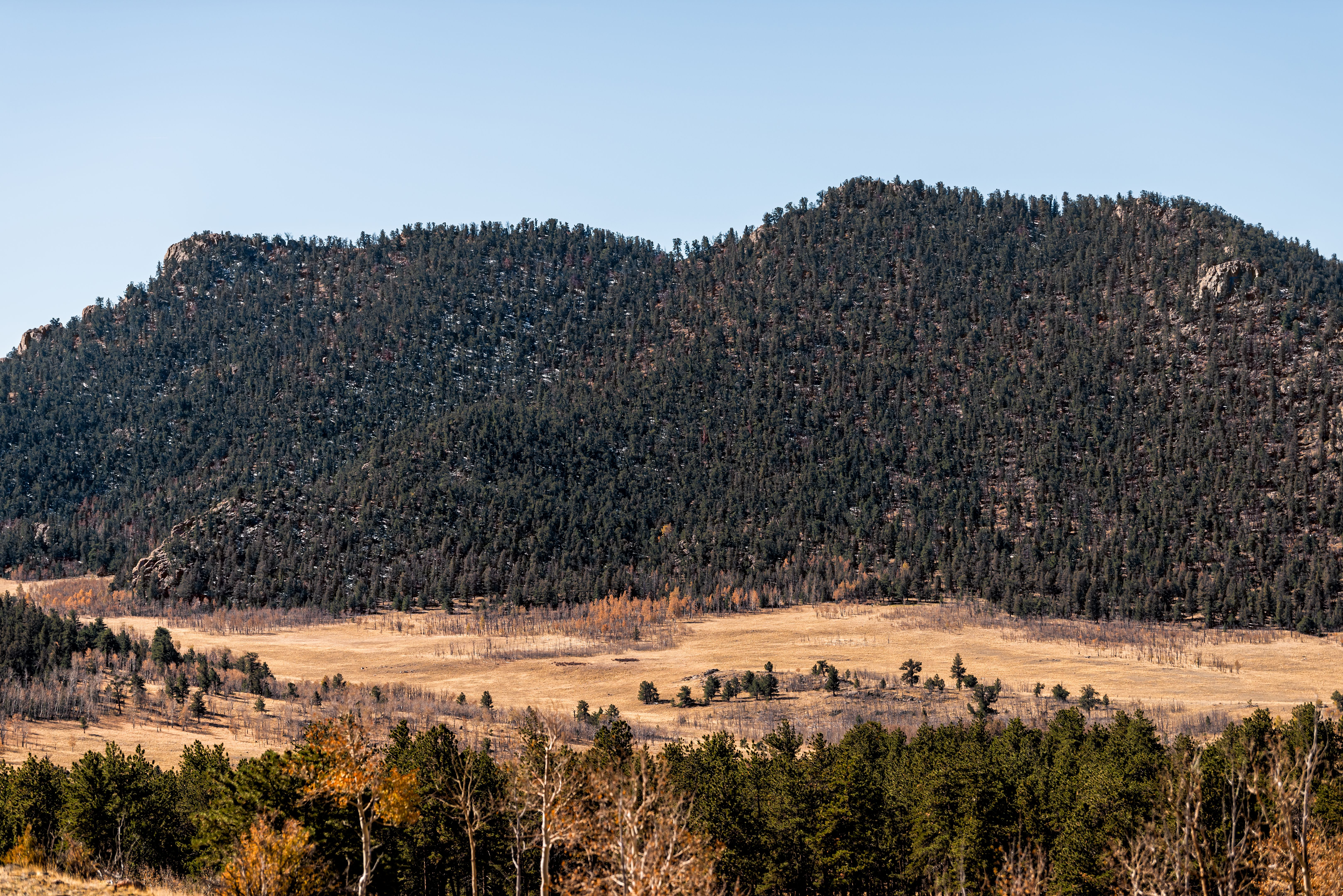 Rocky mountains landscape valley view from overlook viewpoint on highway 24 near Lake George, Colorado