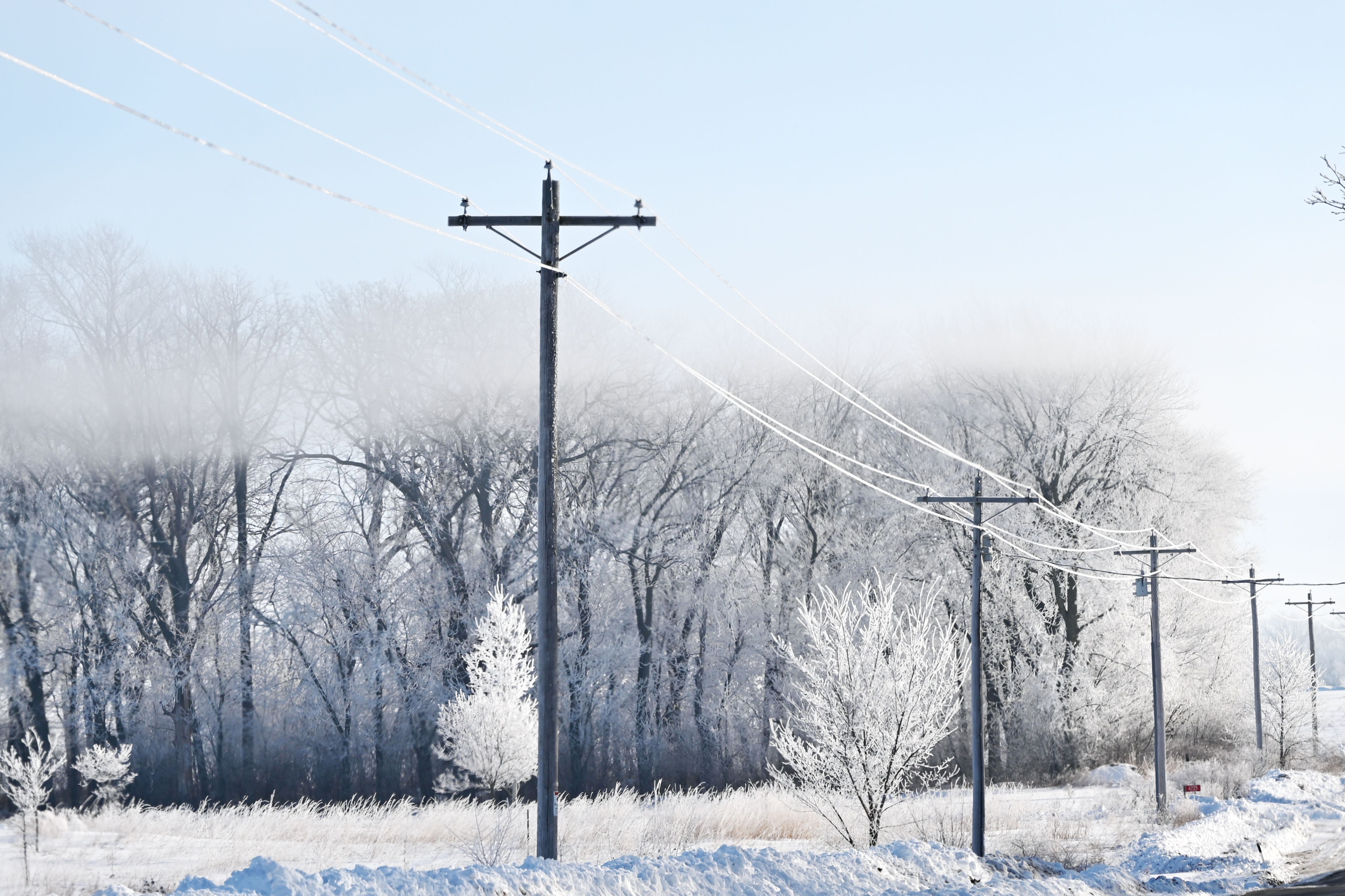 winter power lines