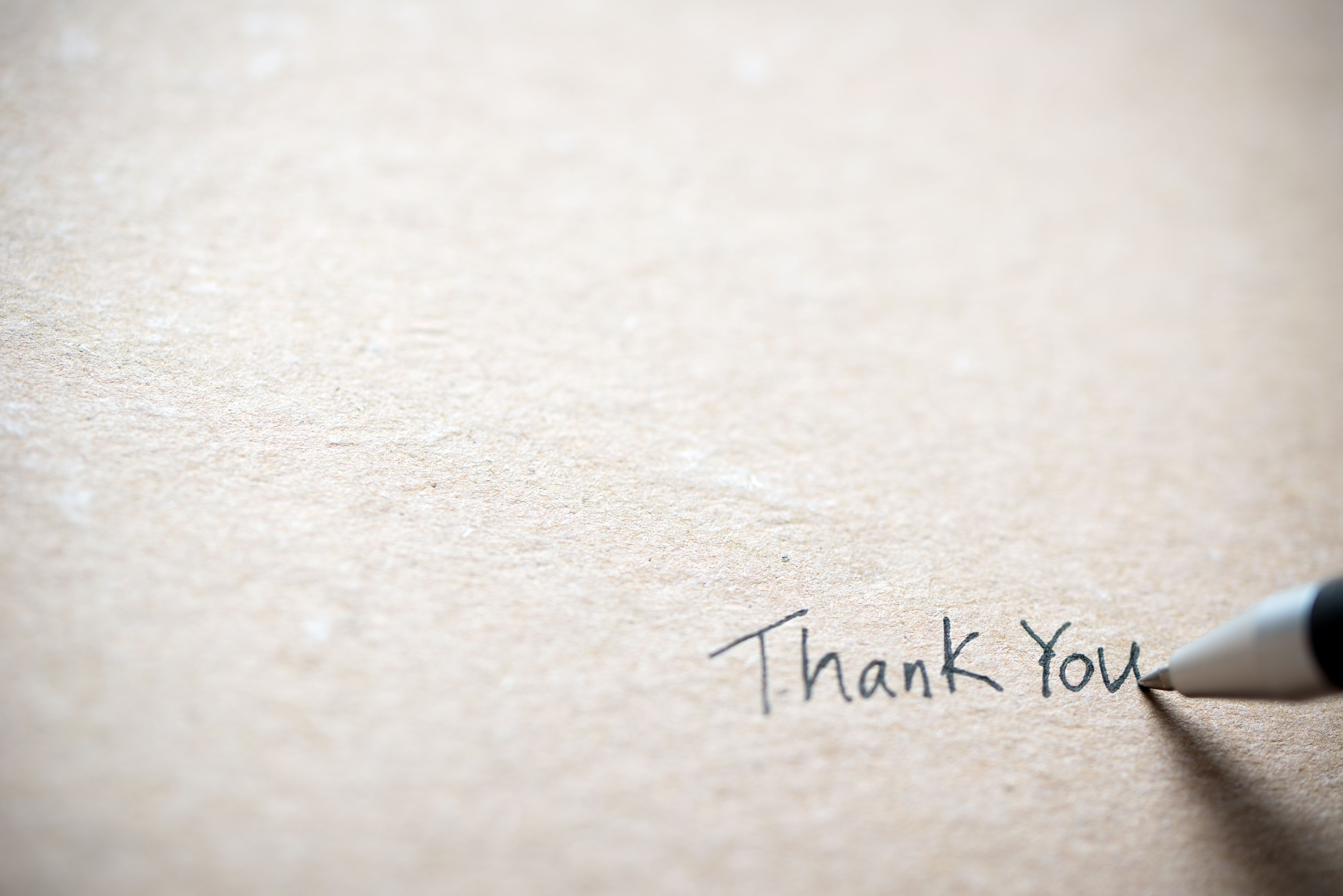 Hand writing thank you note Hand writing thank you note