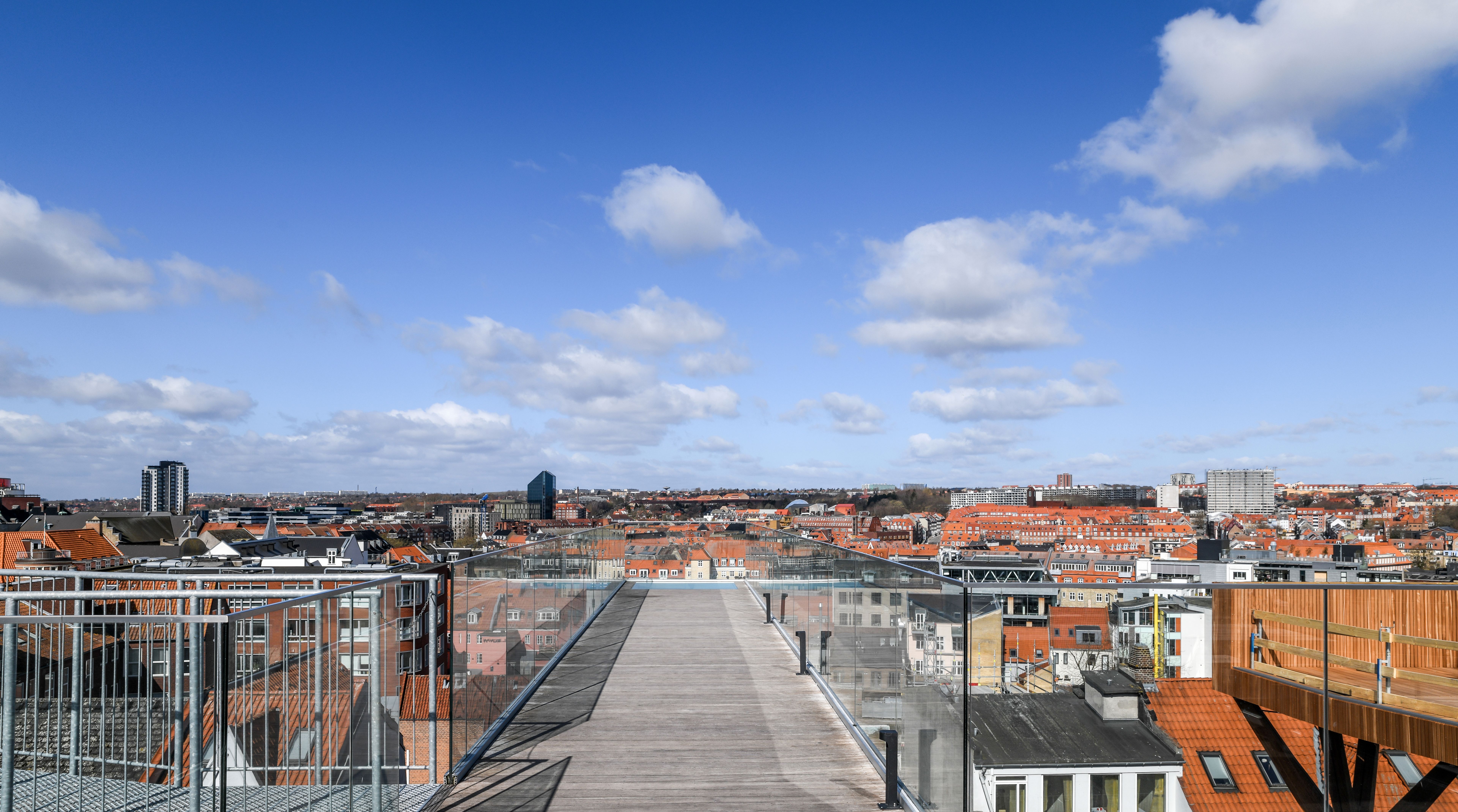 Public walkway over Aarhus, Denmark Public walkway over Aarhus, Denmark