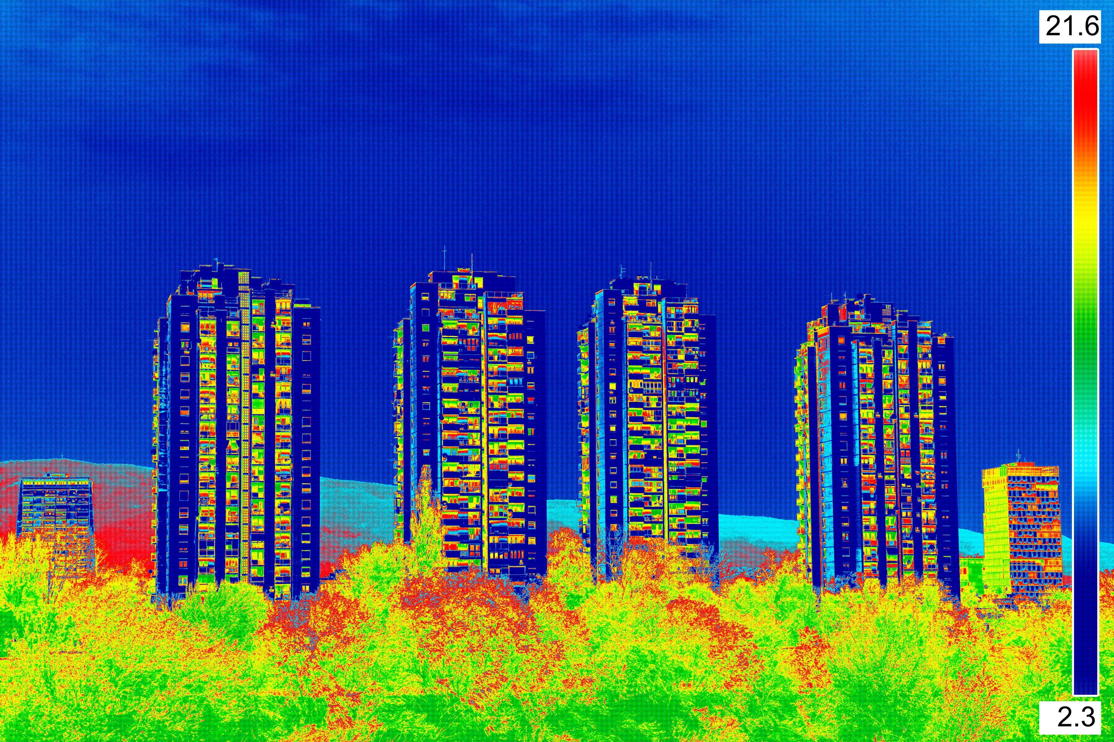 Infrared thermovision on Residential building