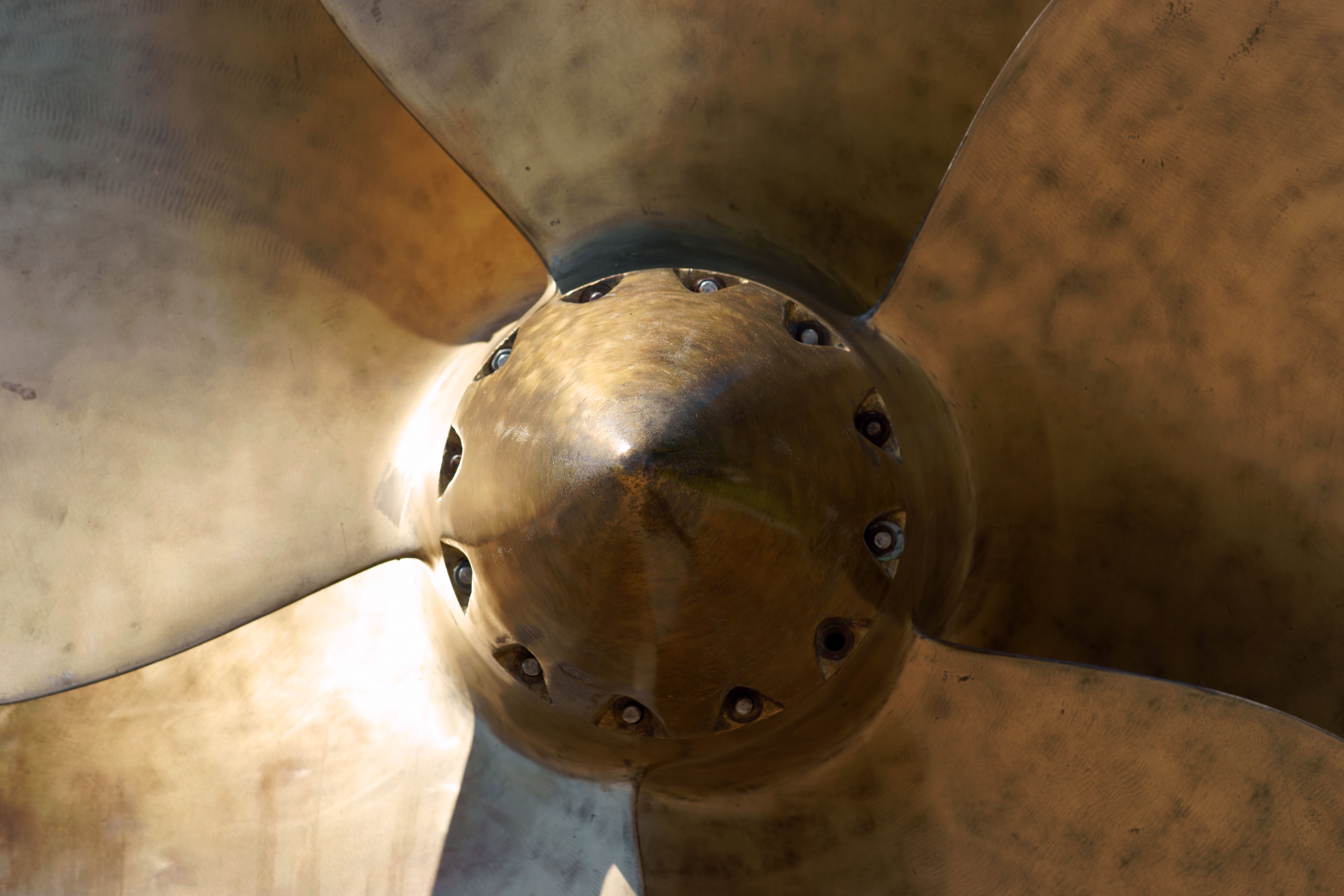 Ships propeller close up