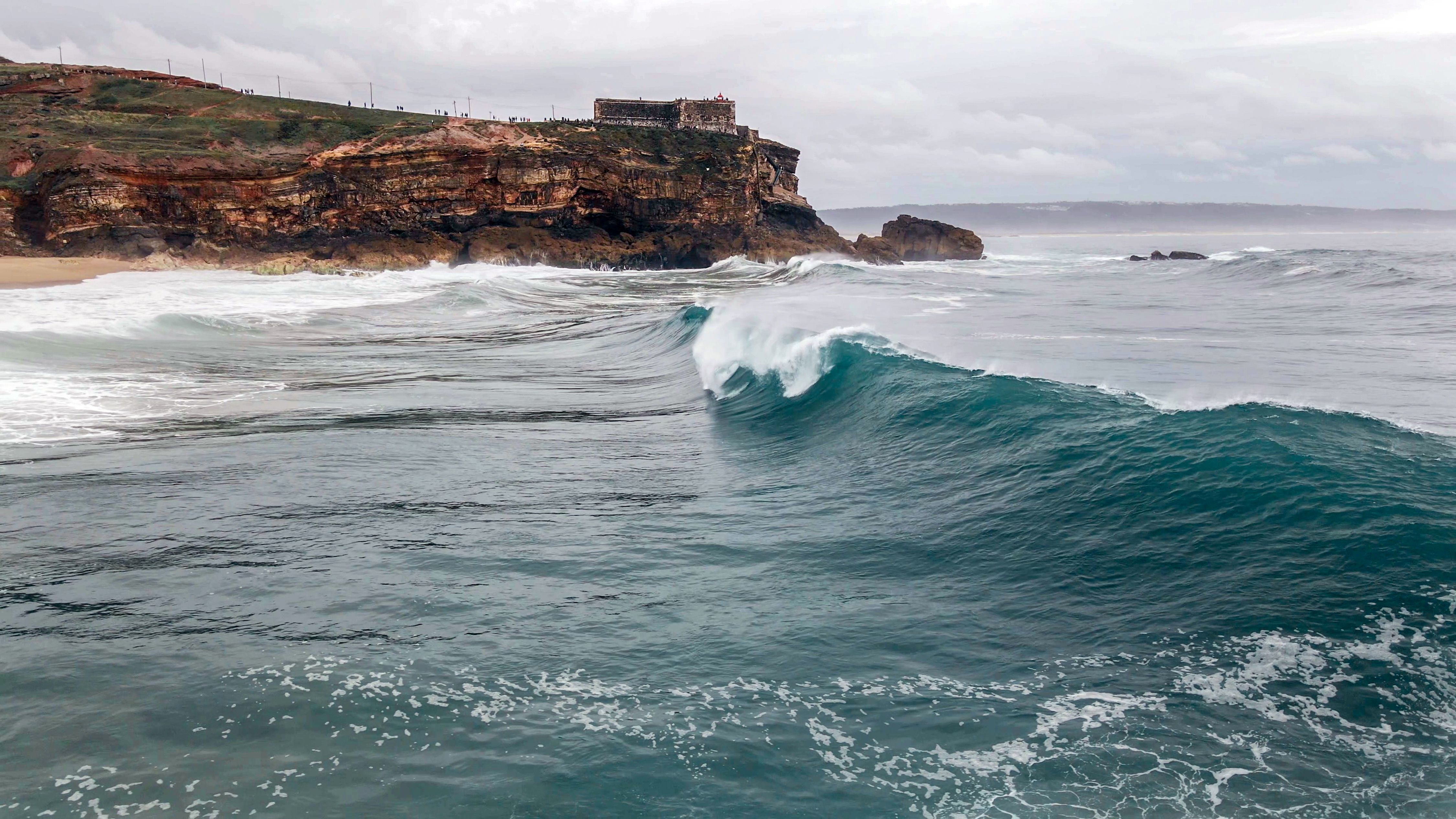 Southern Europe van trip drone clips: Nazaré, Portugal