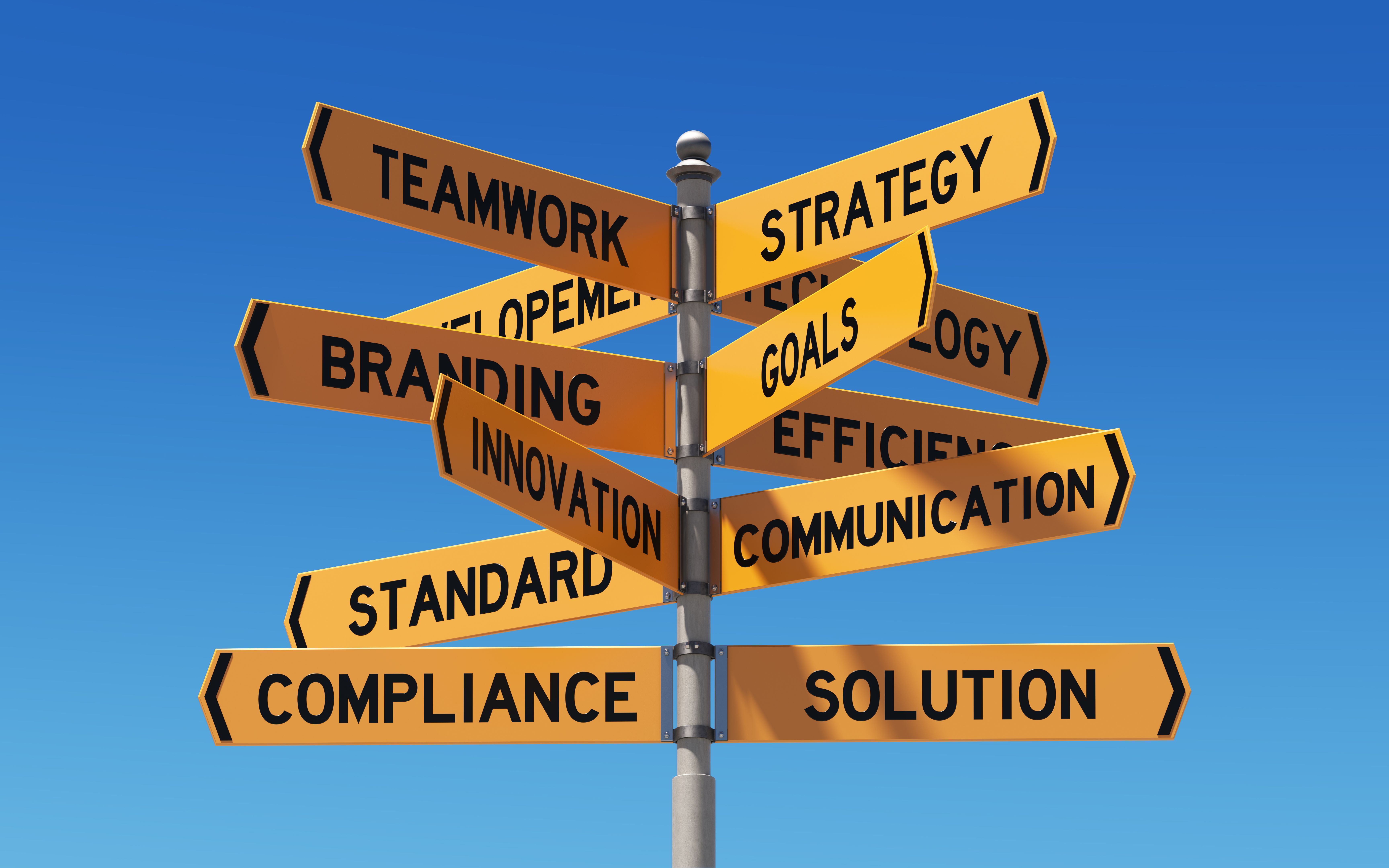 Street Signs Pointing Different Directions