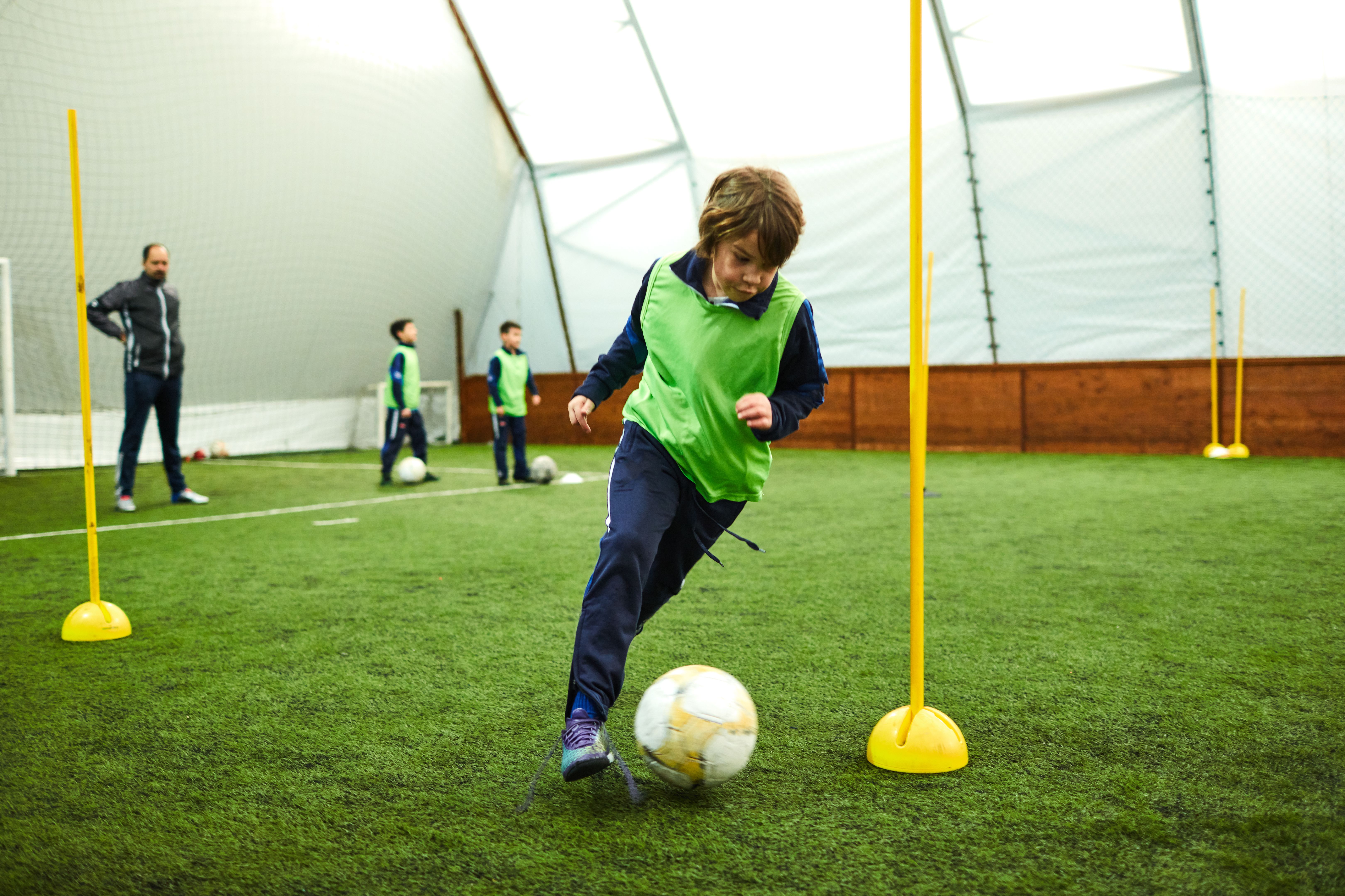children soccer training