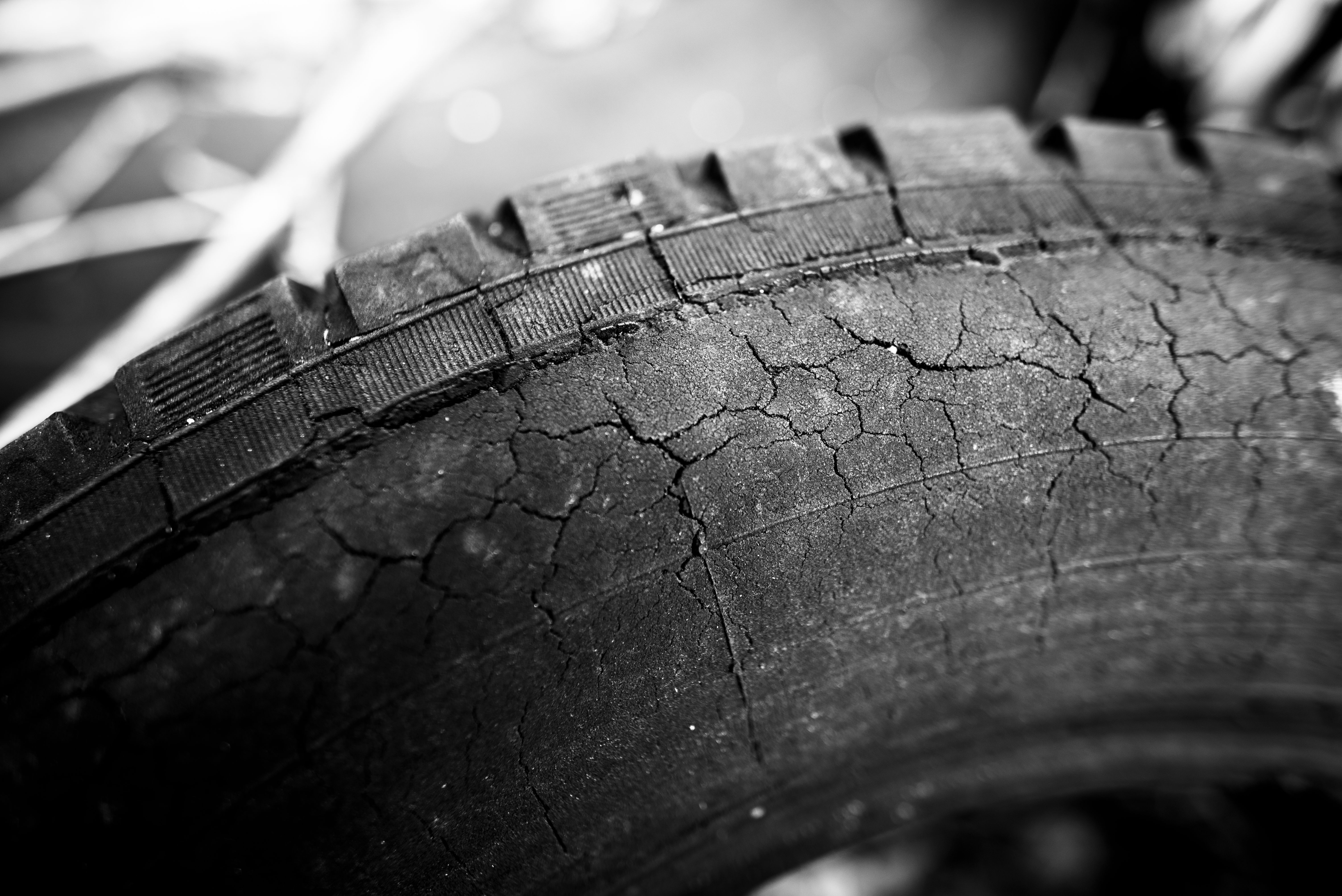 damaged car tire