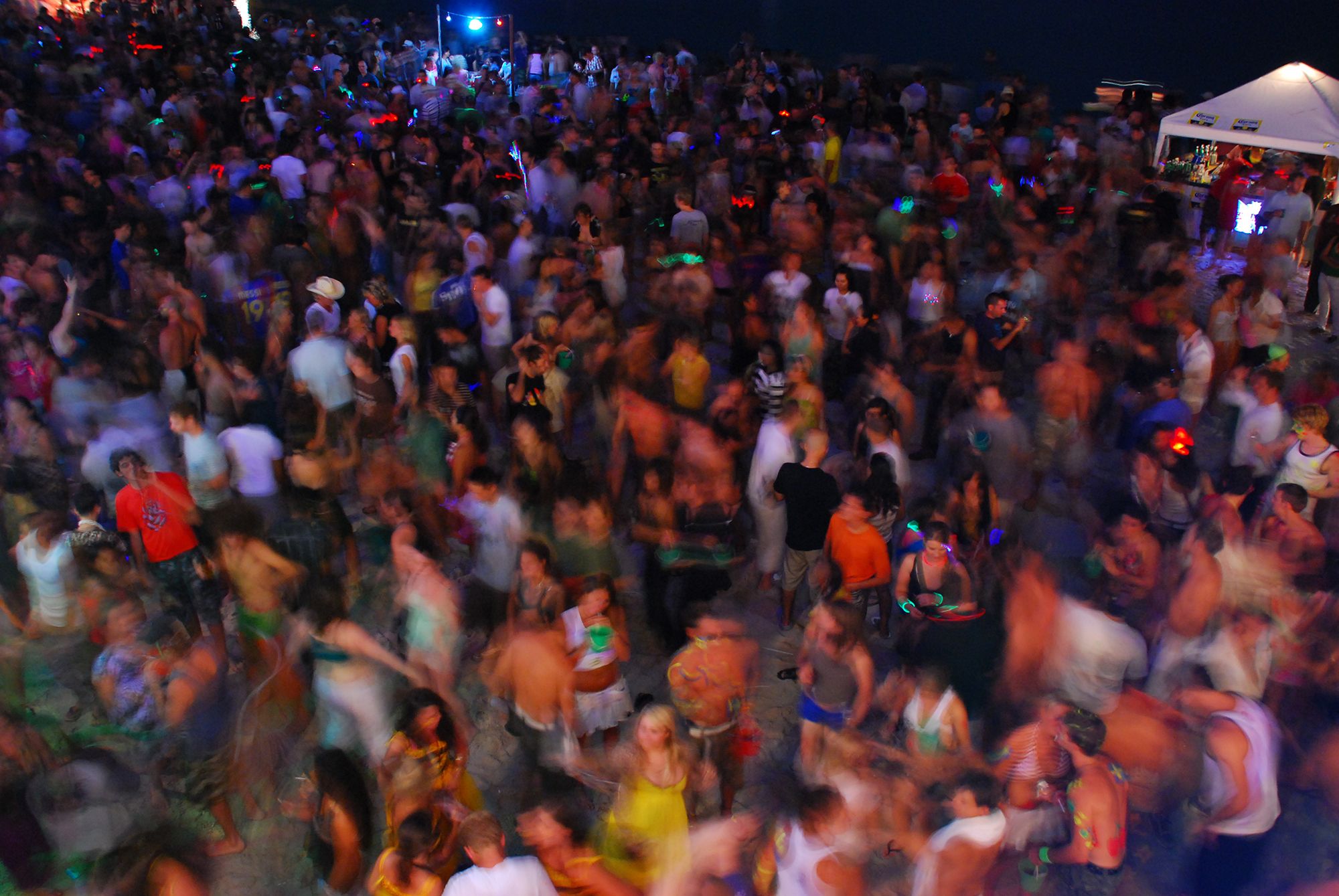Crowd at Full Moon Party, Thailand Crowd at Full Moon Party, Thailand
