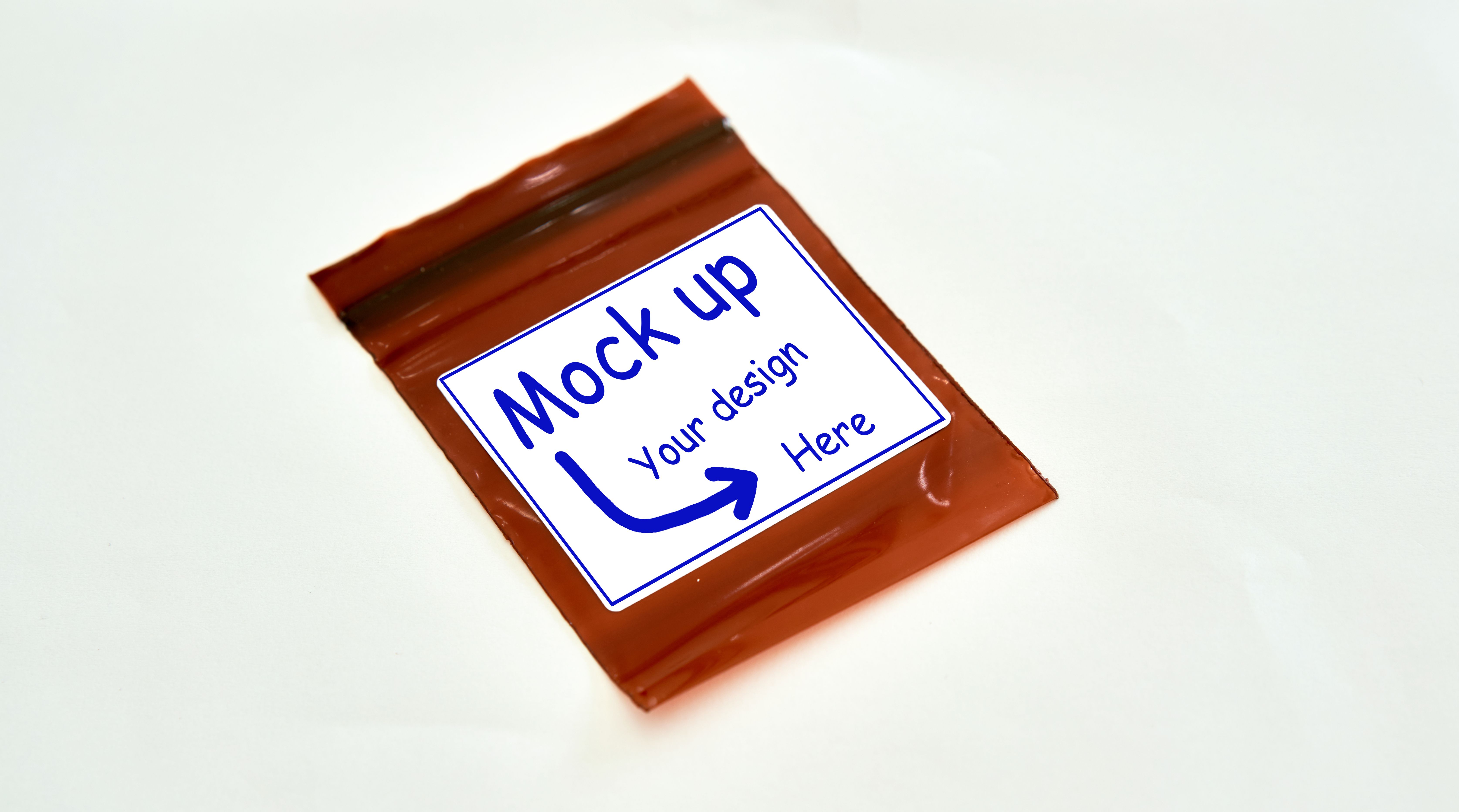 mock blank label on zip lock bag for medicine