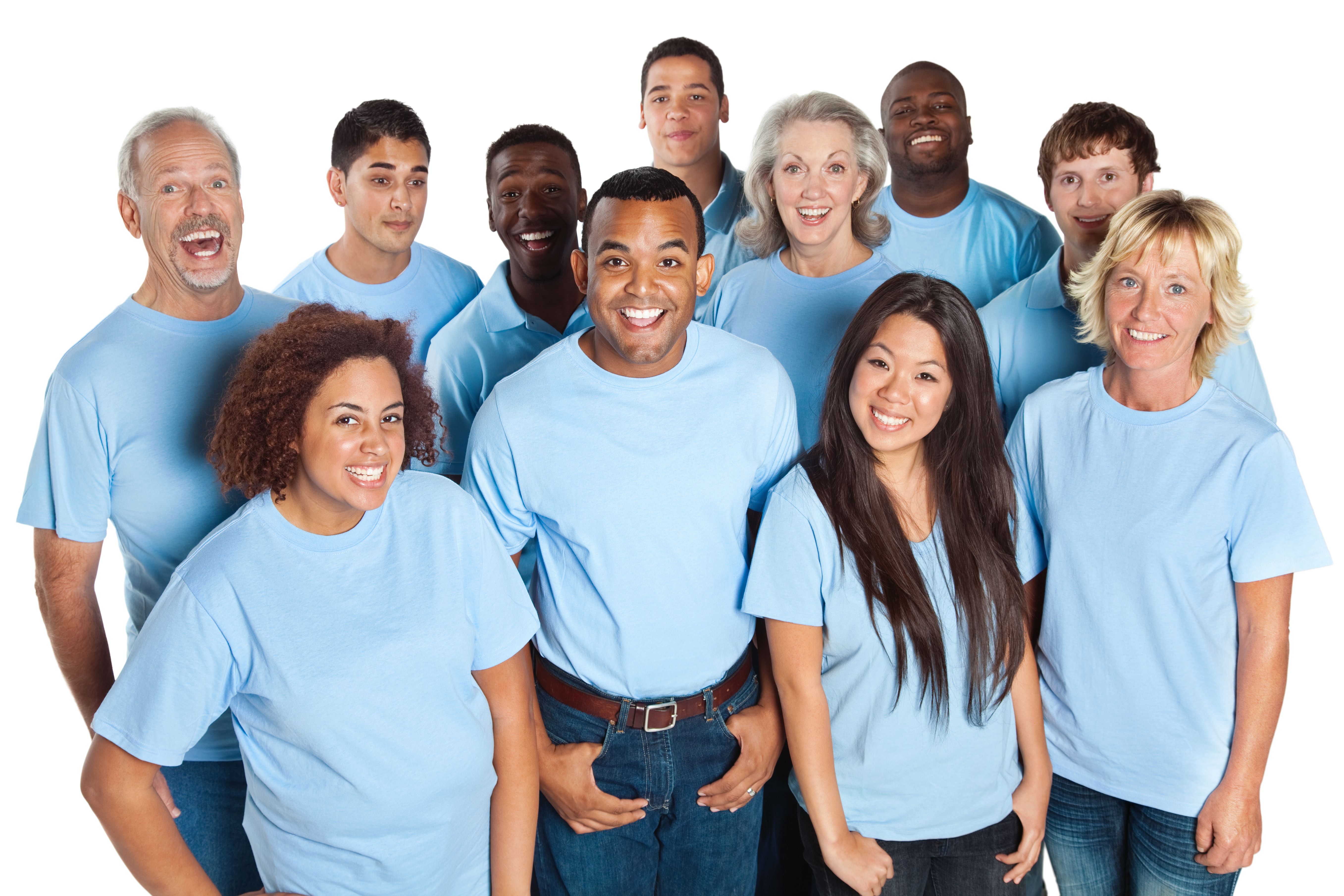 people wearing custom t-shirts