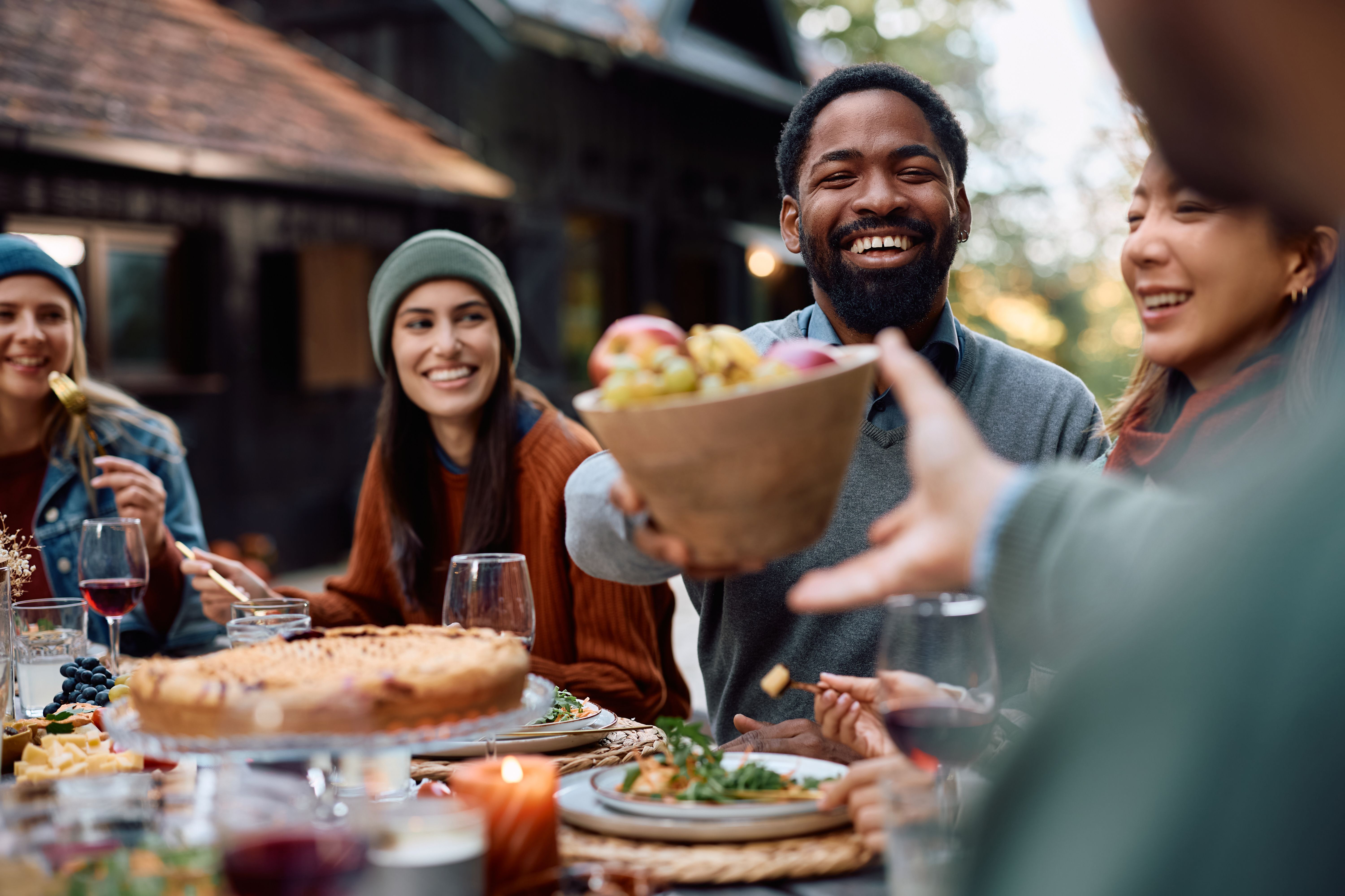 people enjoying food