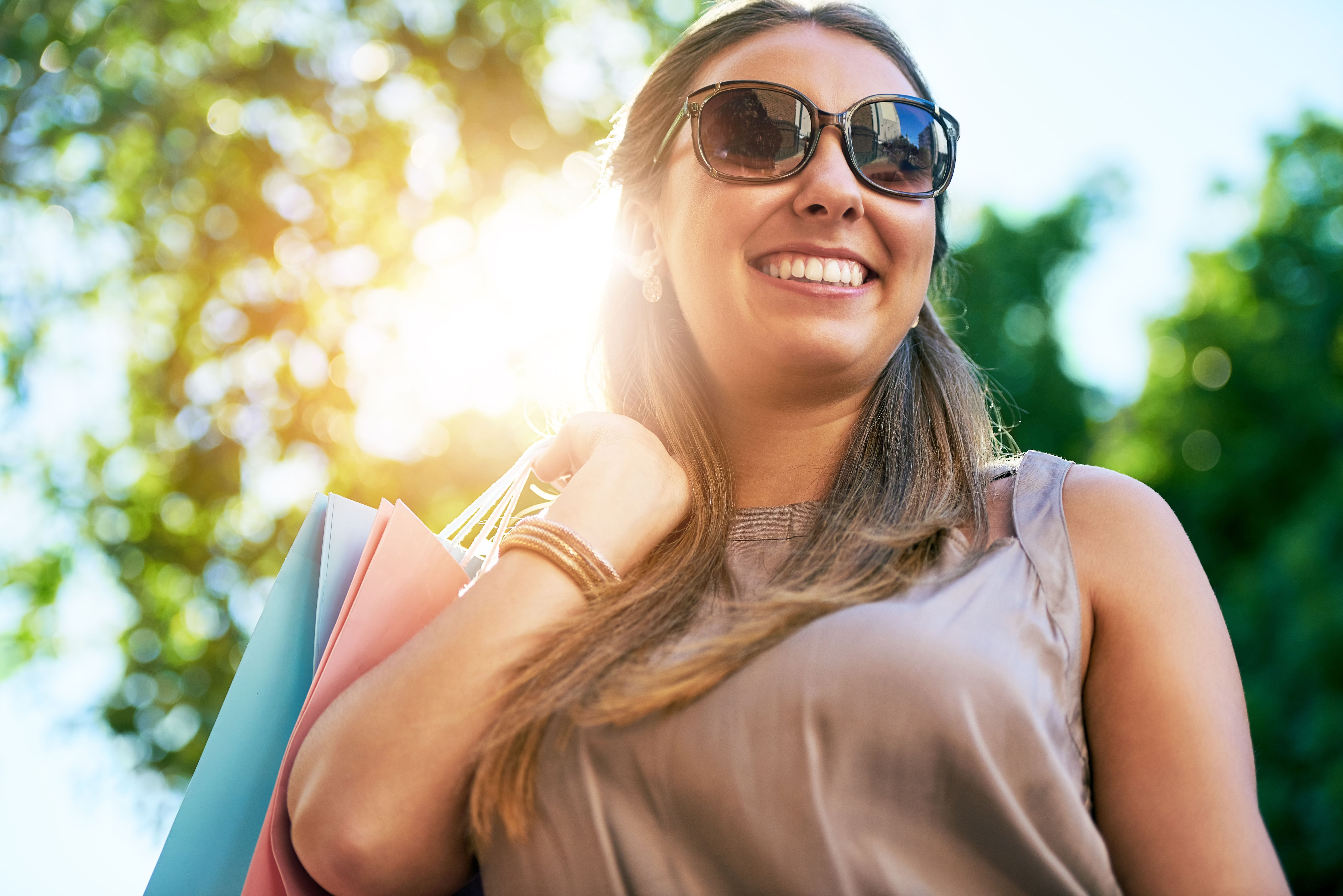 sunny weather shopping