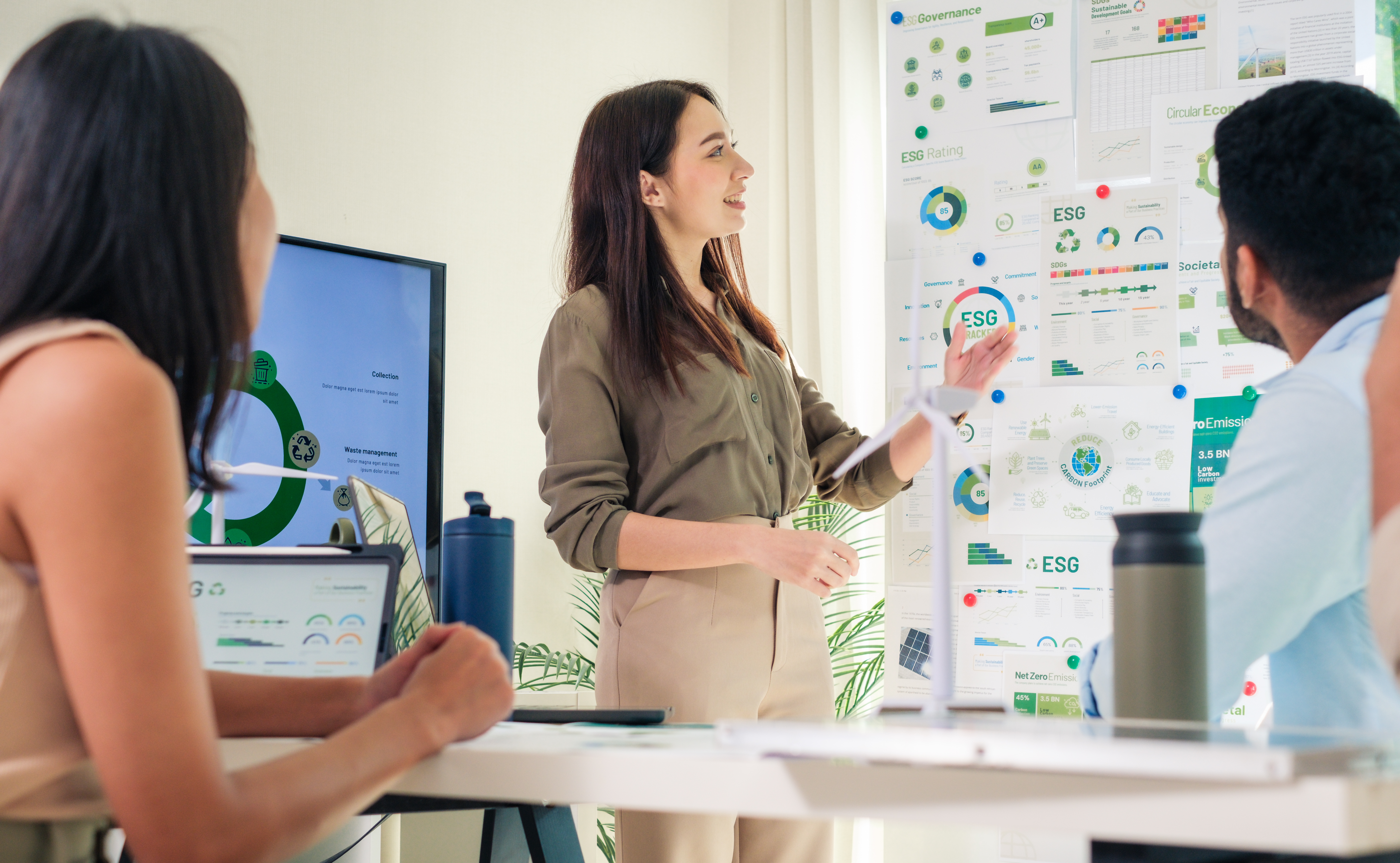 diversity team brainstorming in ESG (environment,socail,governance) sustainability business goals sdgs in green office diversity team brainstorming in ESG (environment,socail,governance) sustainability business goals sdgs in green office