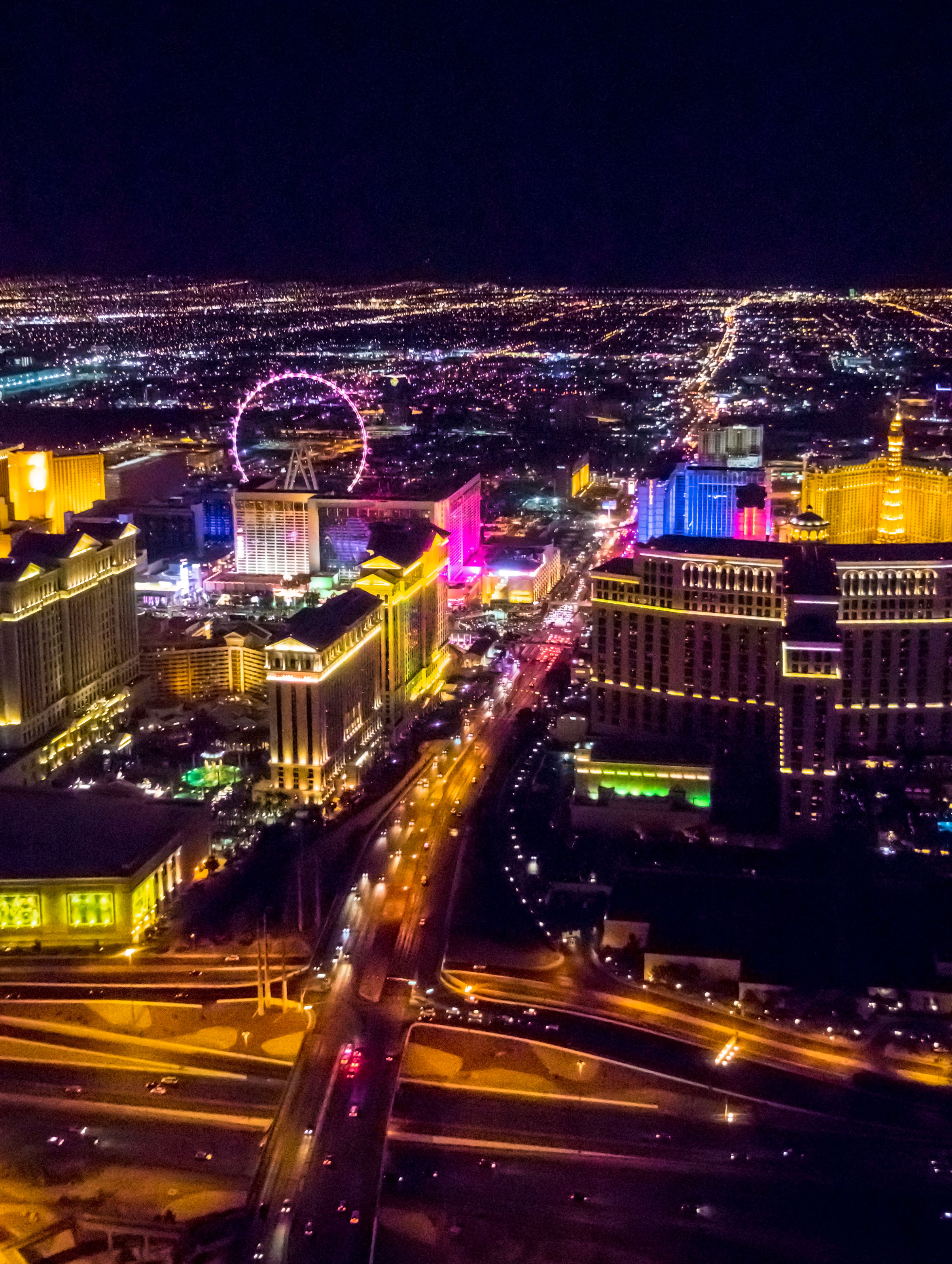 Evening aerial of Las Vegas