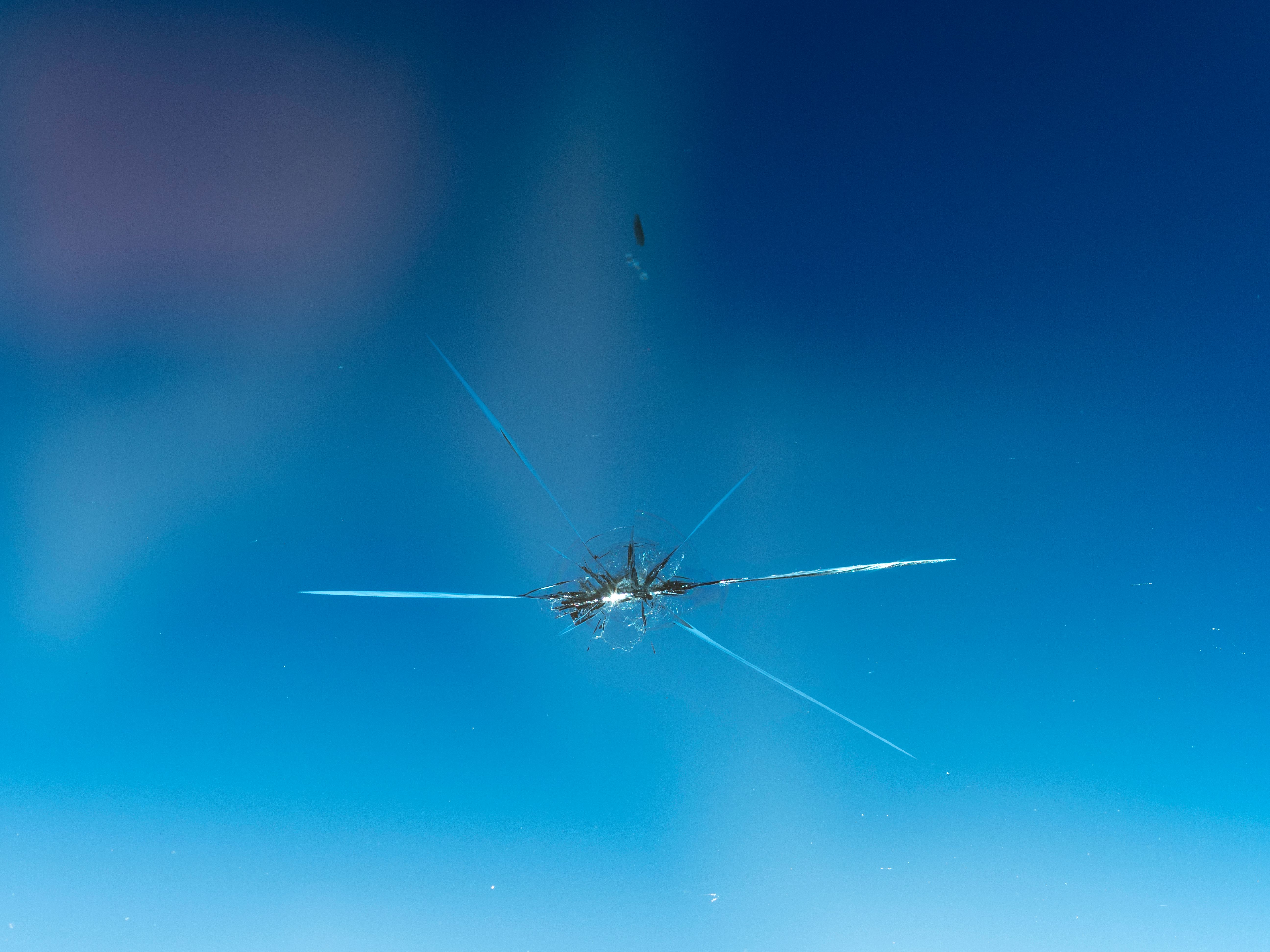 windshield crack closeup