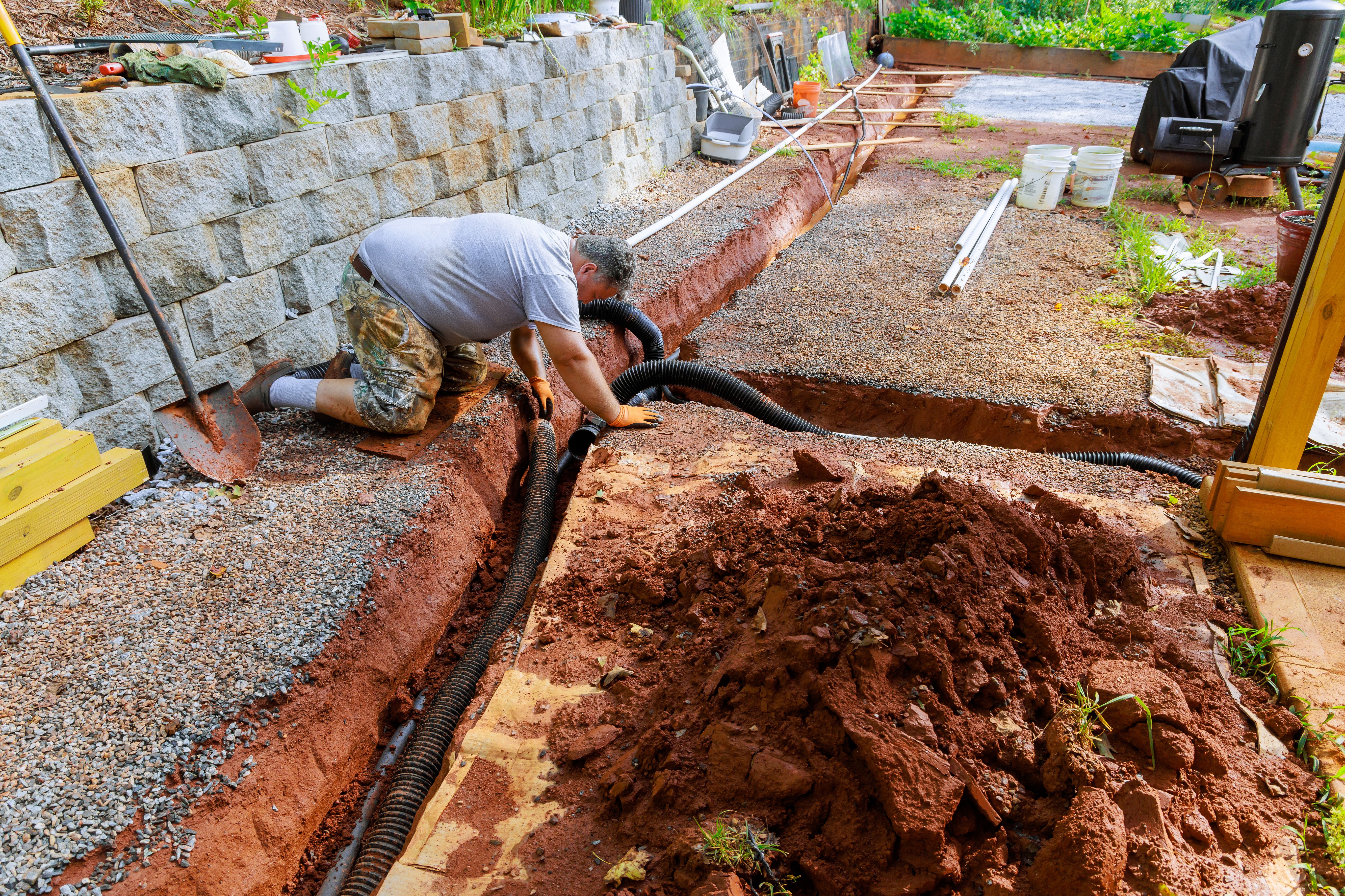 french drain installation
