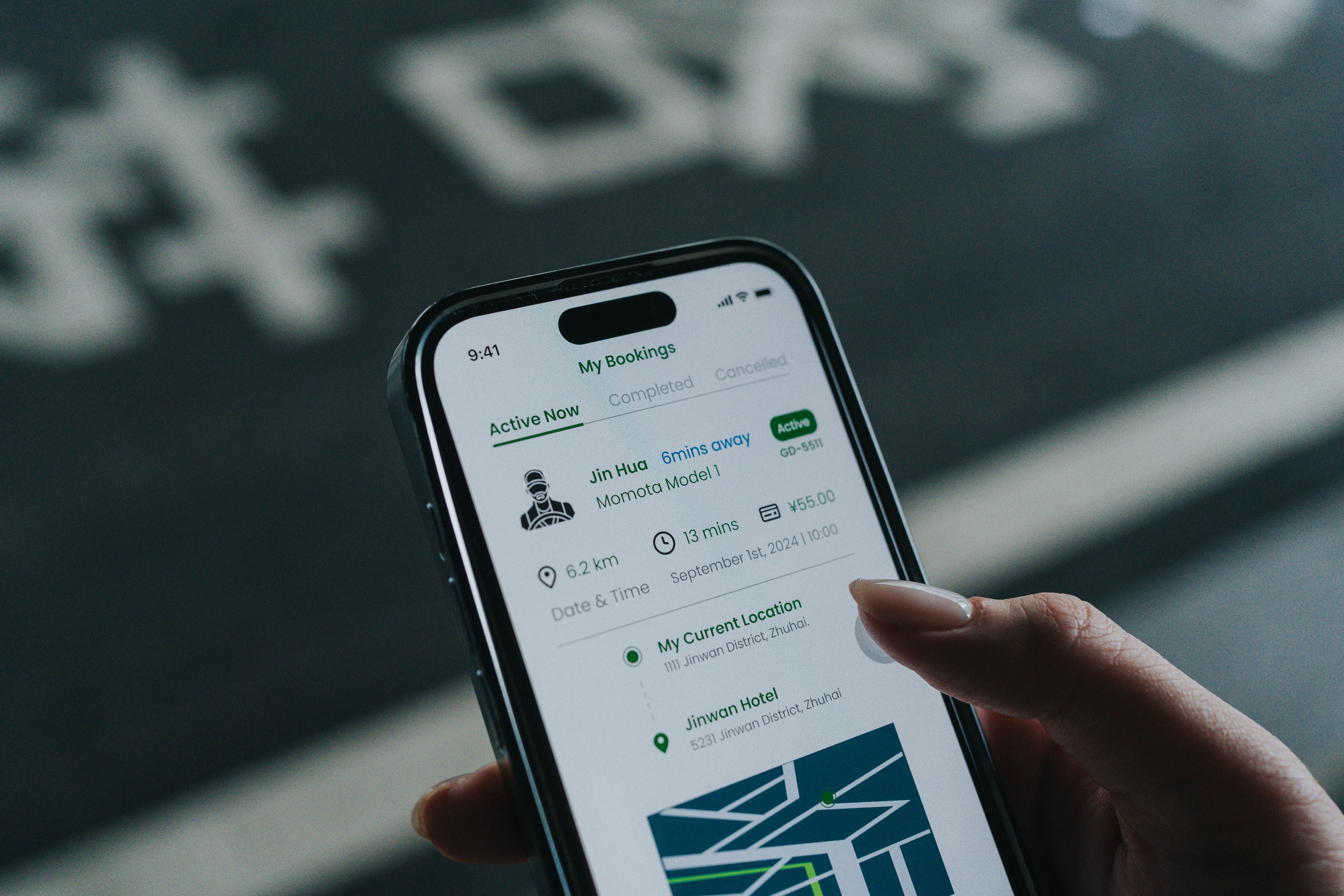 ride sharing app interface