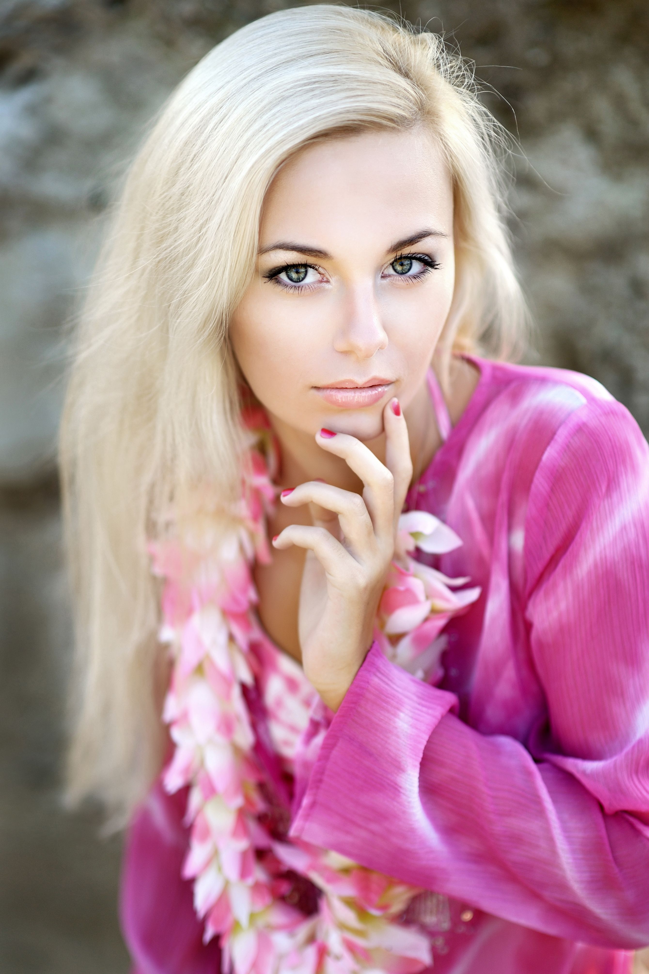 portrait of a beautiful young girl on the beach