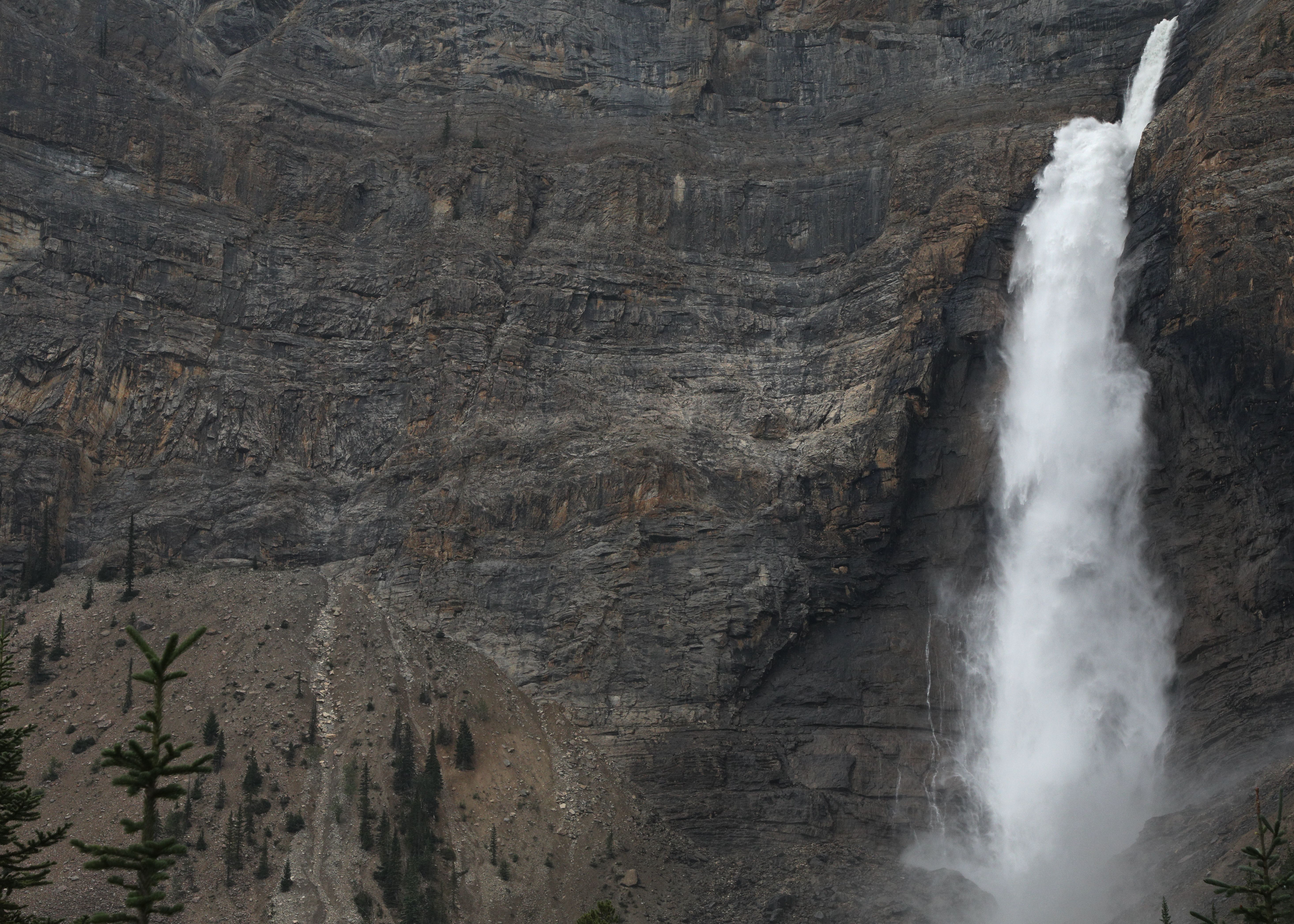 Takkakaw Falls, Yoho National Park, British Columbia, Canada (intentional off-center to be used as a background)