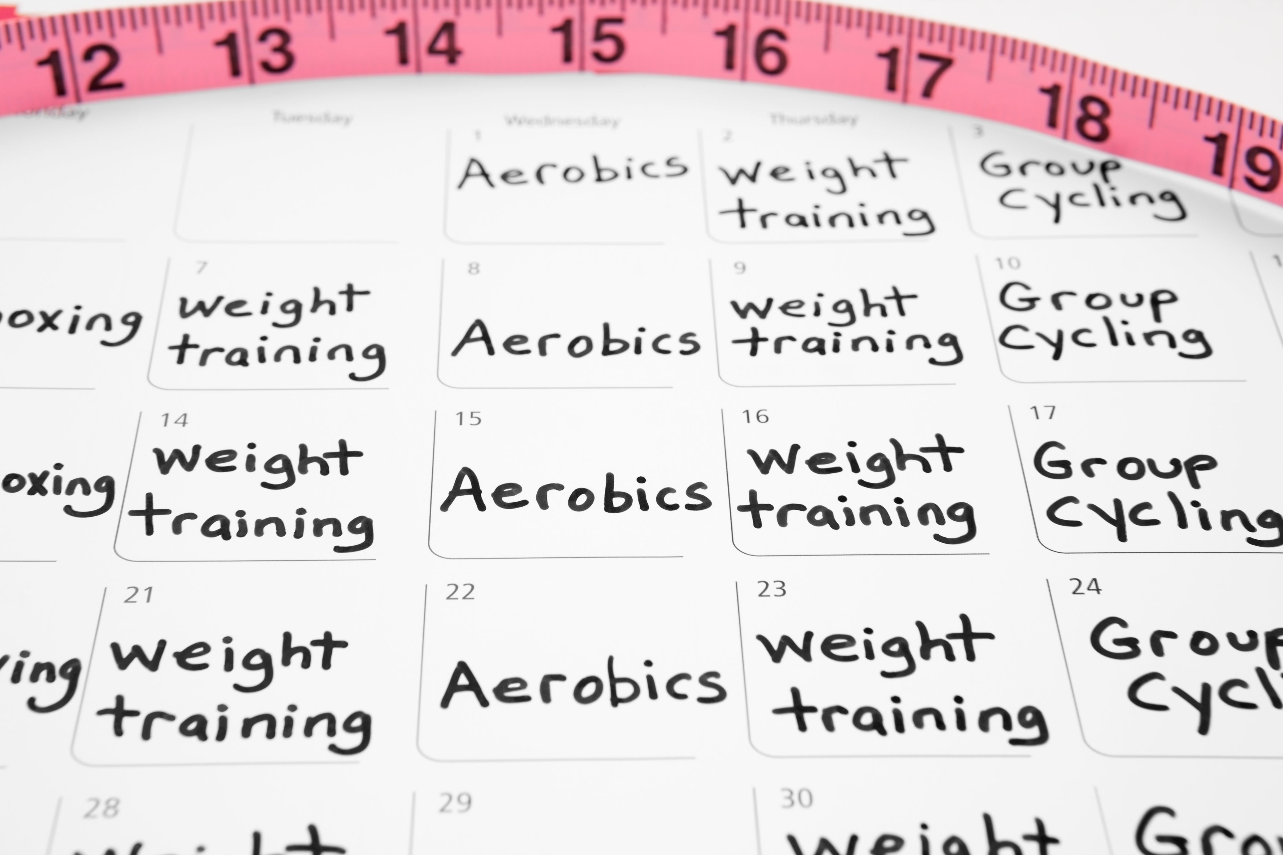 Healthy Lifestyle: Exercise Schedule on Calendar Healthy Lifestyle: Exercise Schedule on Calendar