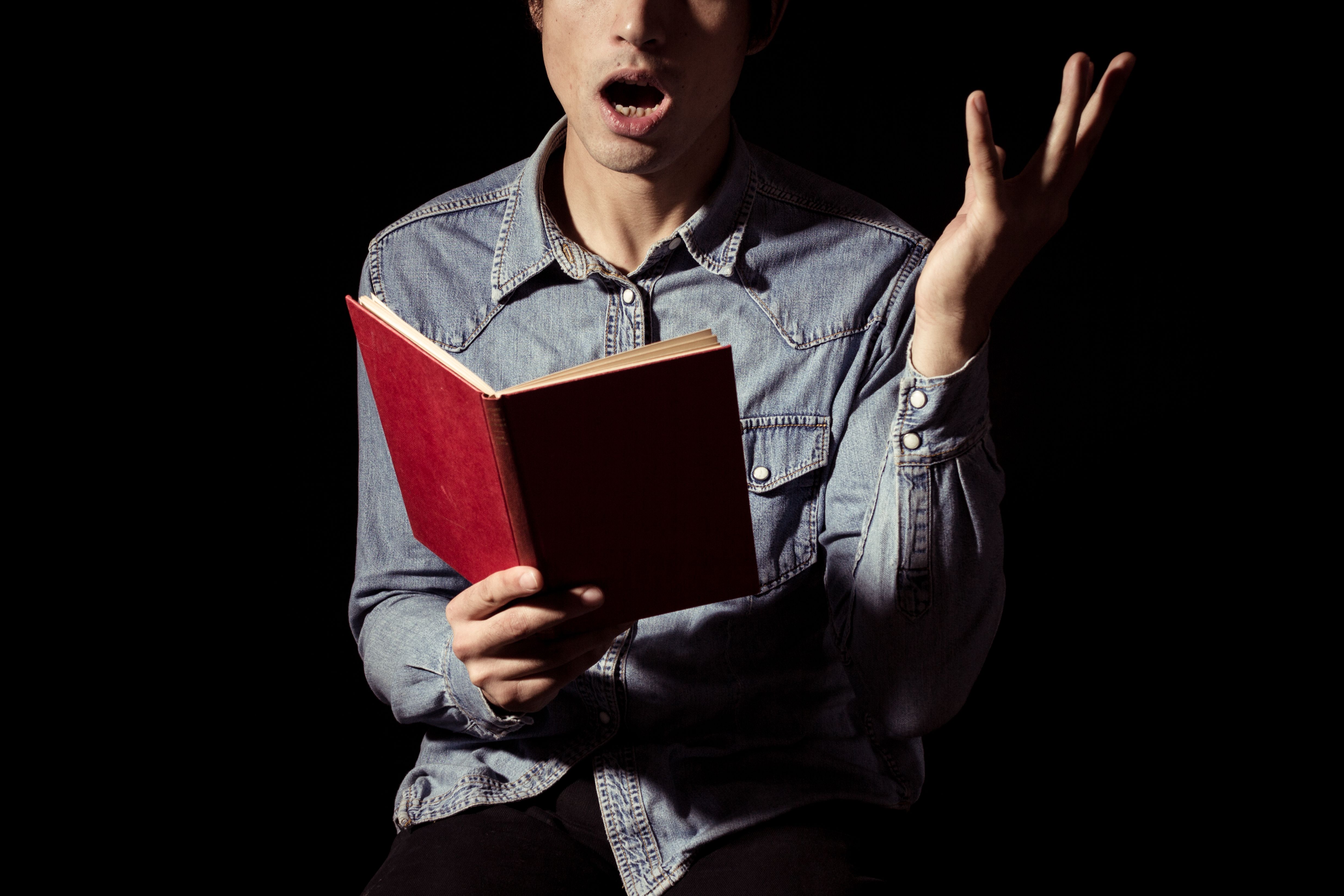 author reading aloud