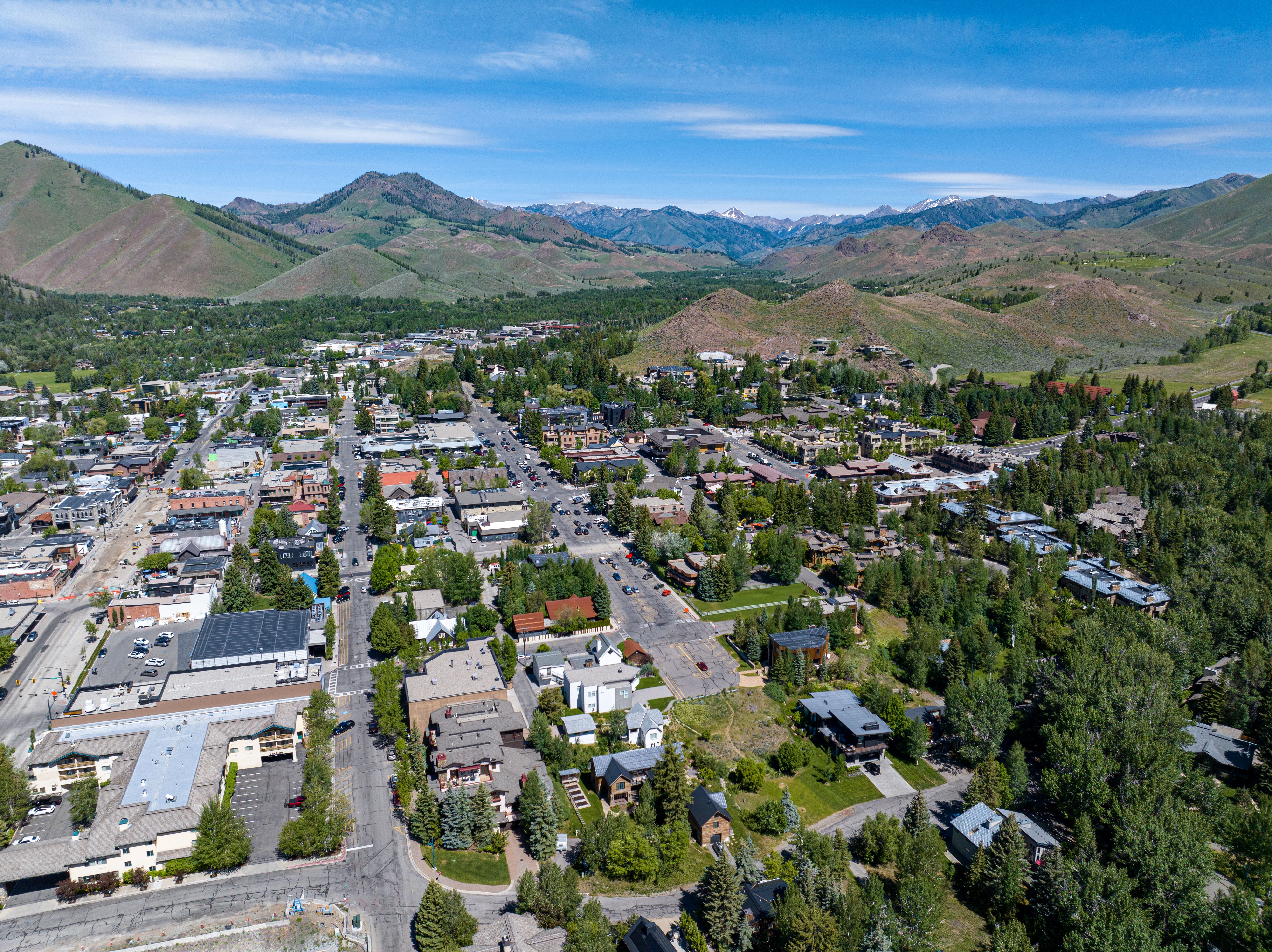 Aerial view of Sun Valley, Idaho