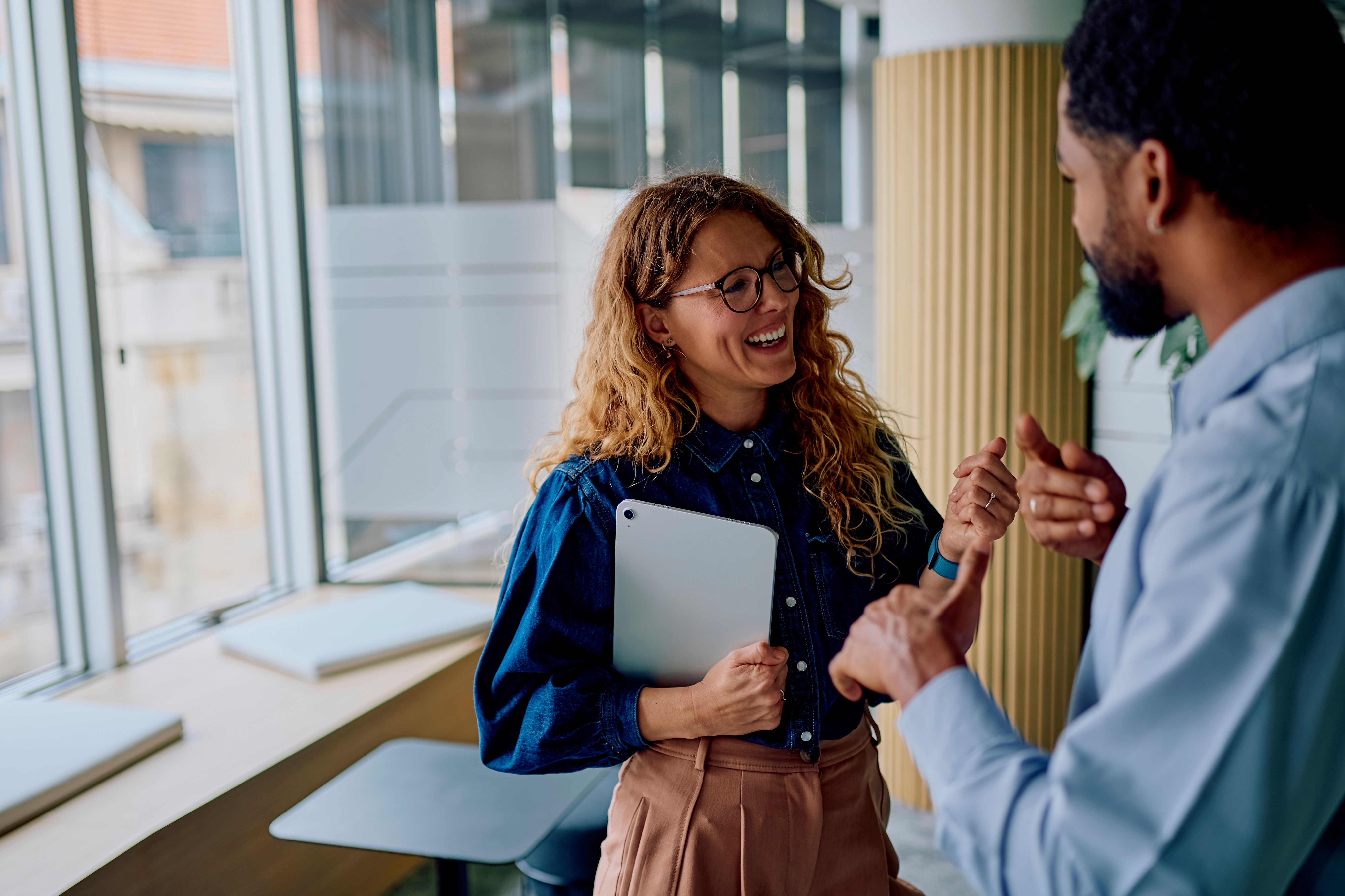 happy employees working