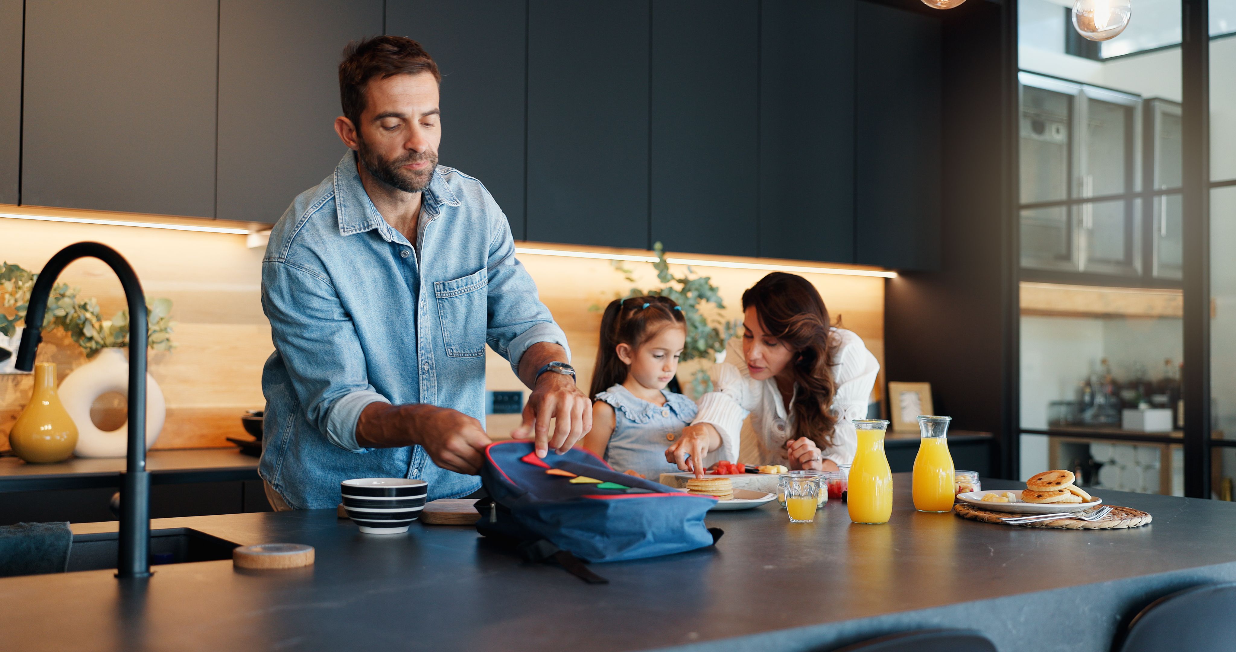 parents helping child
