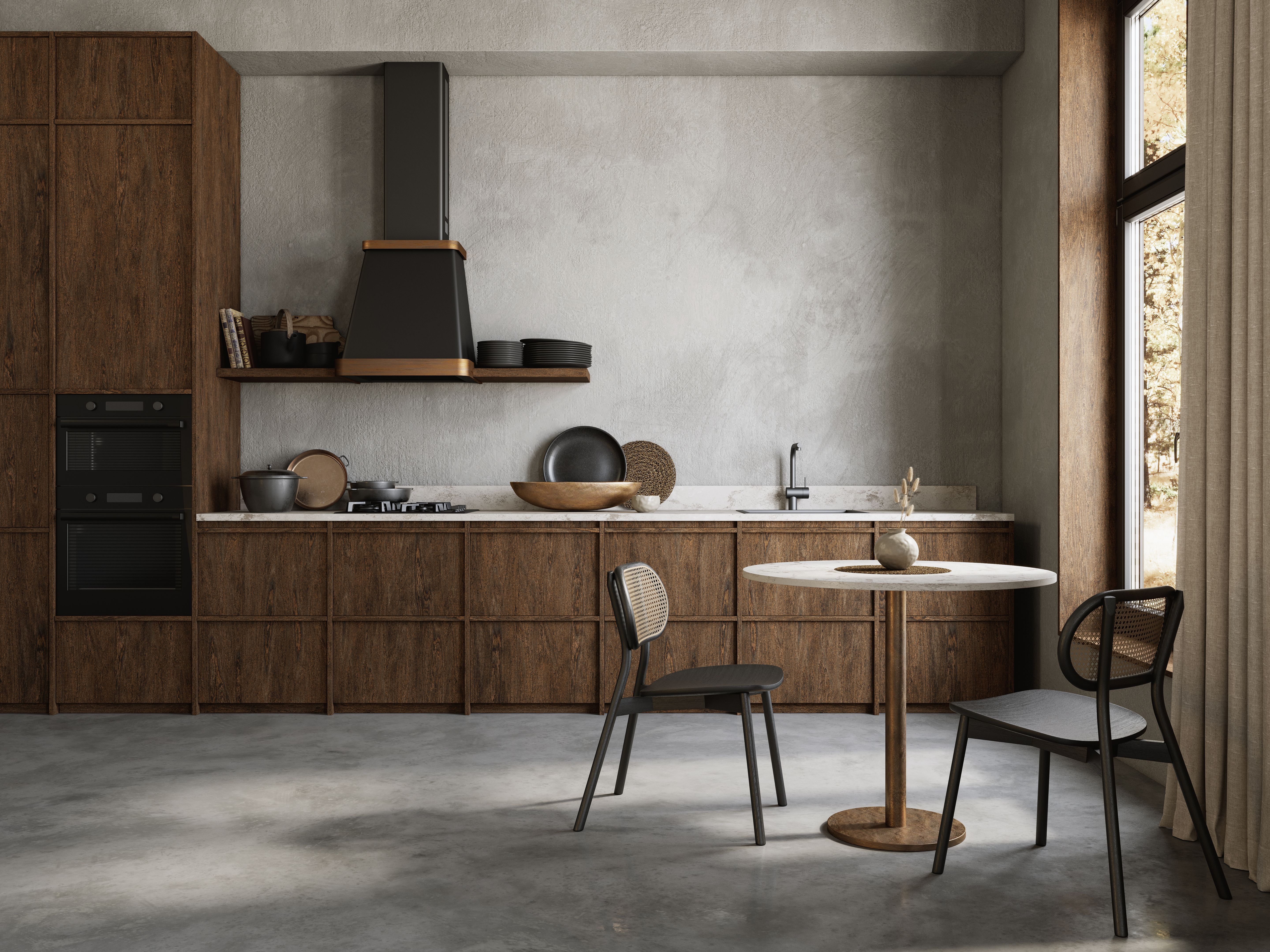 rustic plaster kitchen