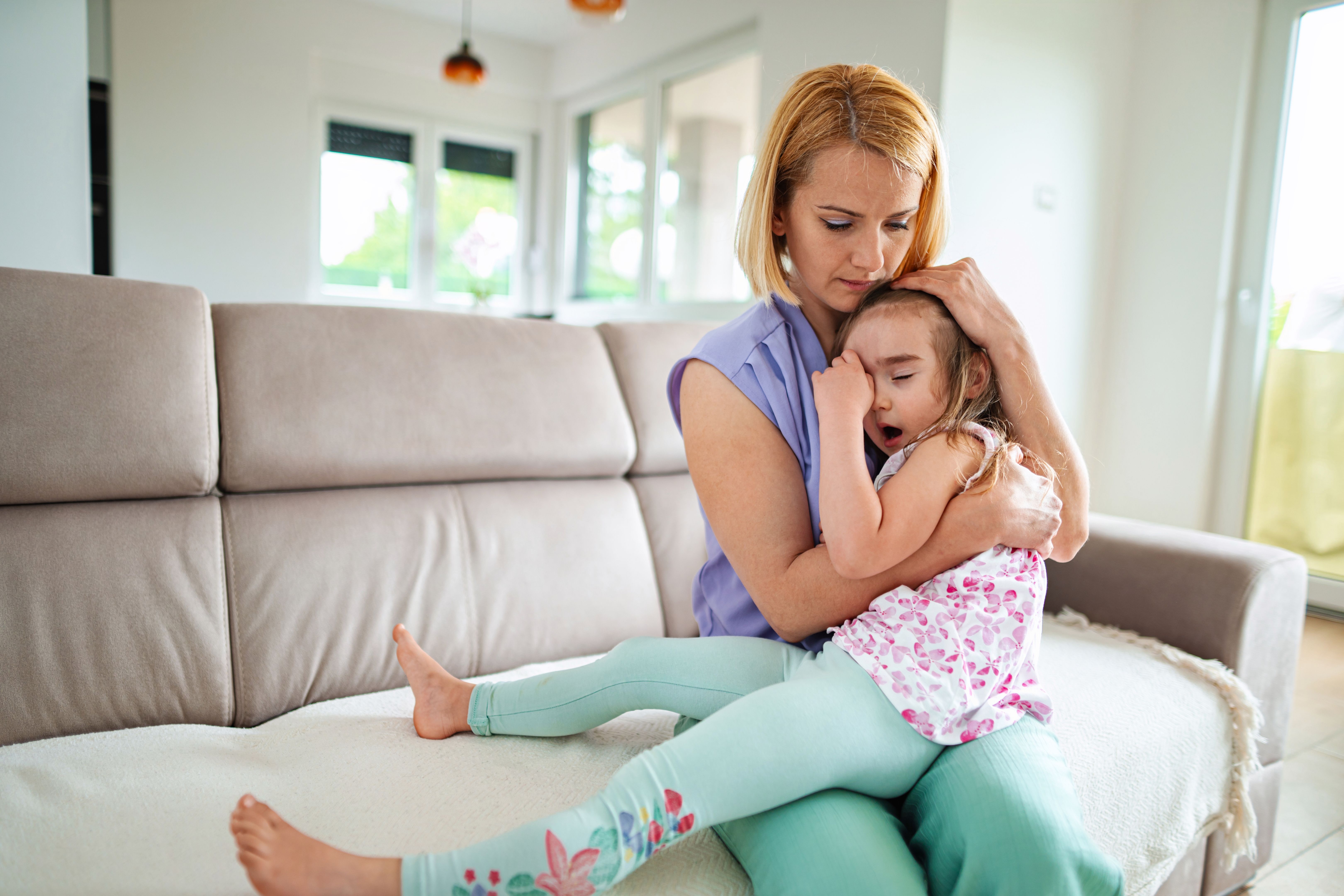 parent comforting child