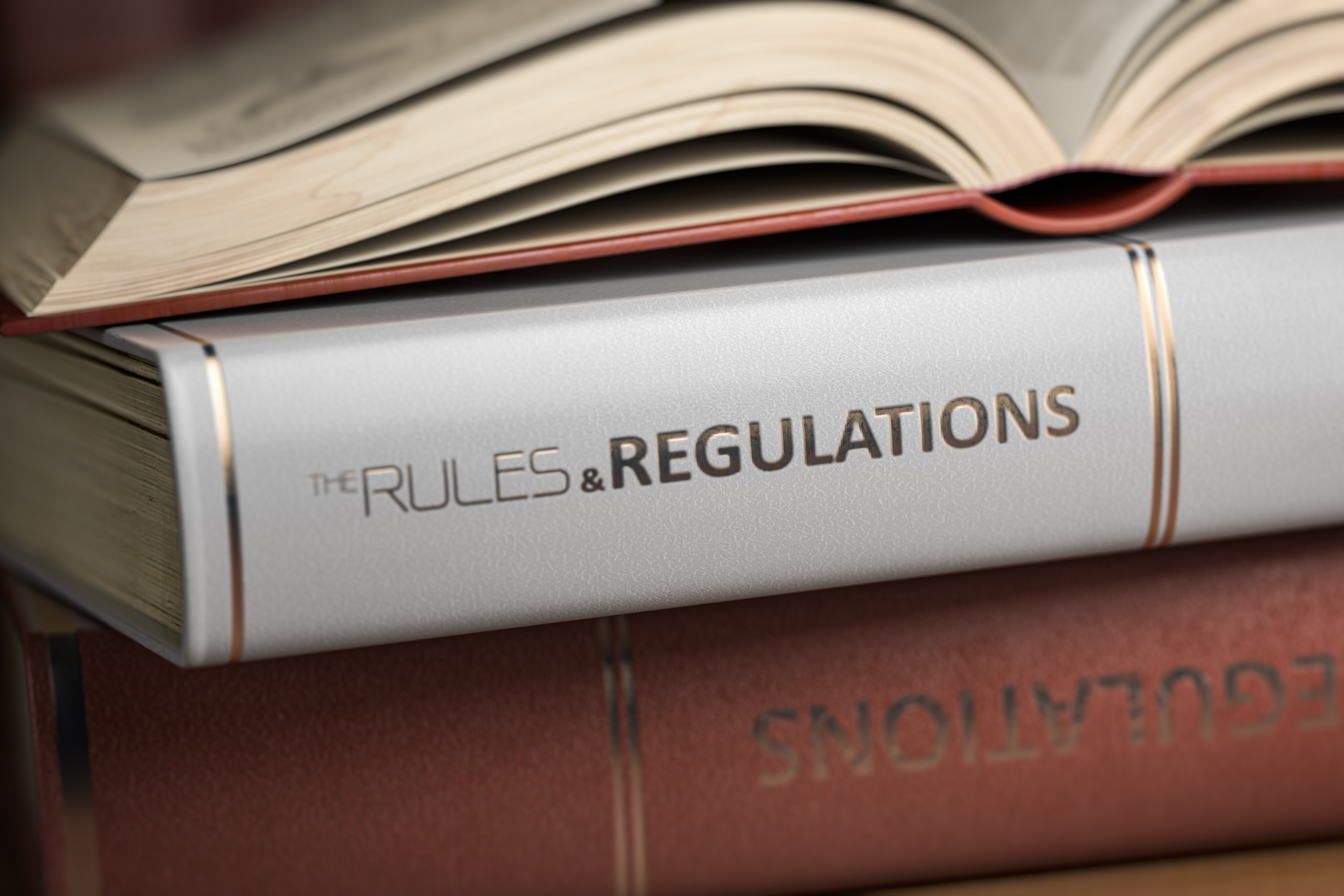 Rules and regulations book. Law, rules and regulations concept. Rules and regulations book. Law, rules and regulations concept.