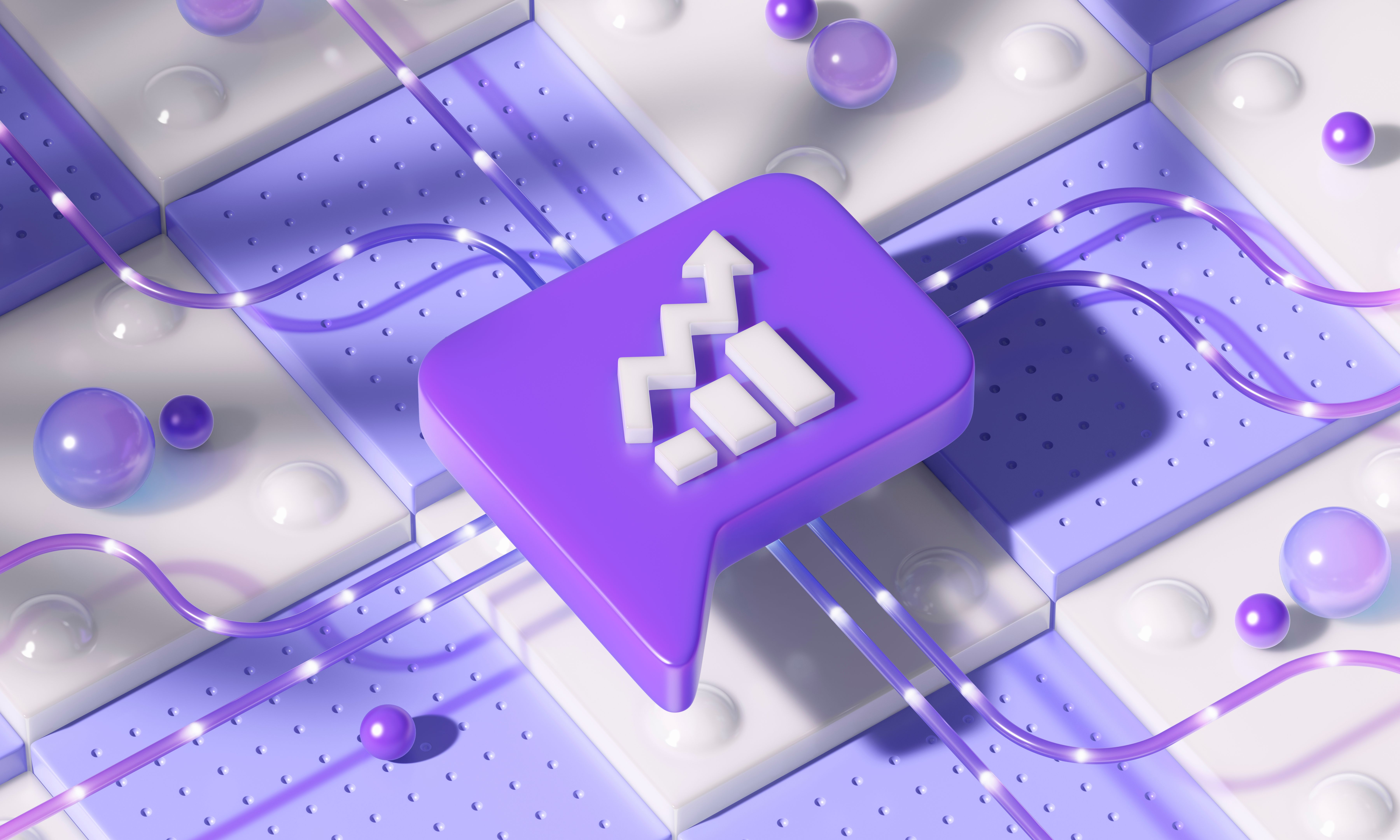 3D Illustration of Digital Growth and Data Analysis
