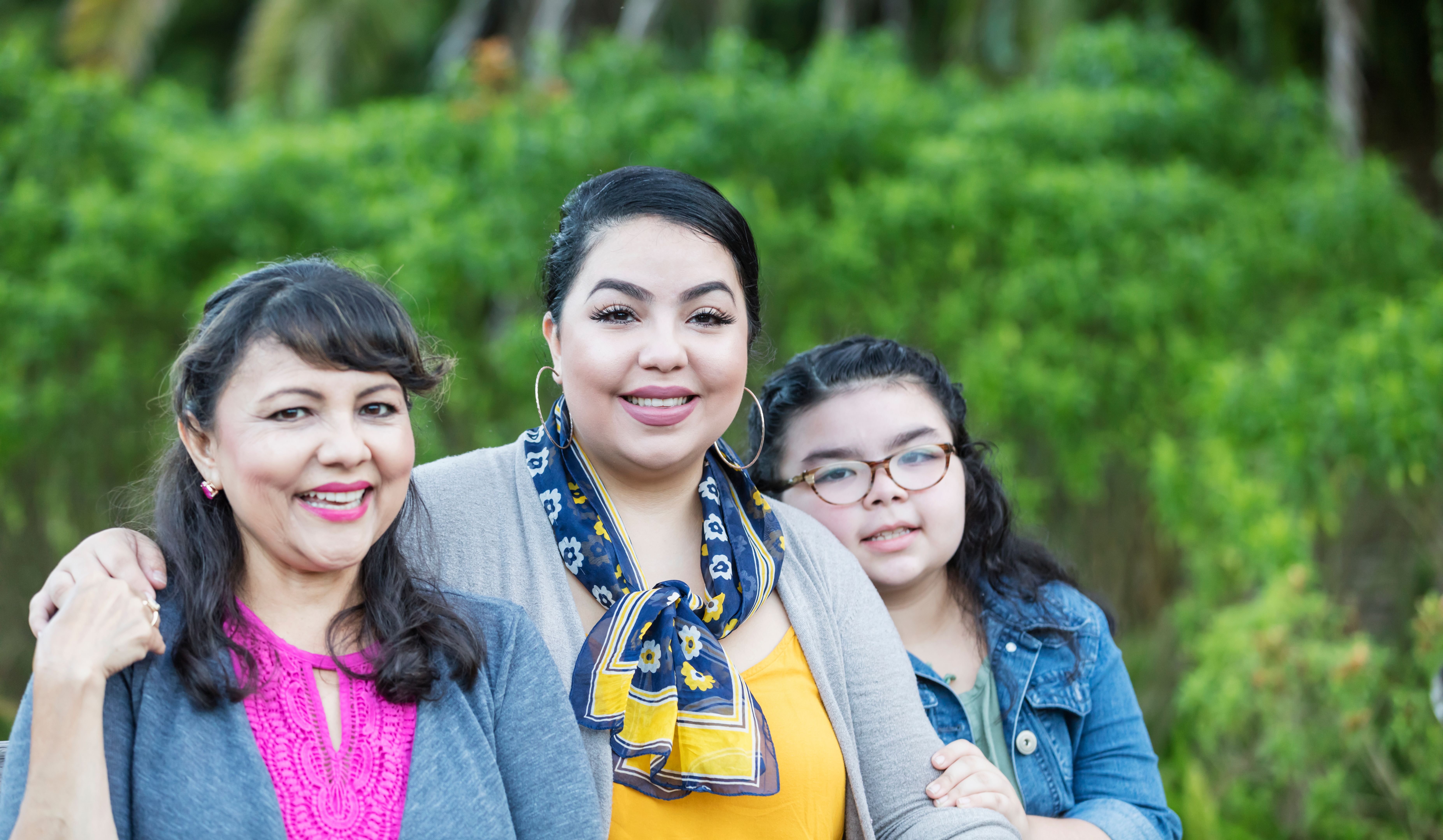 Three generation Hispanic family