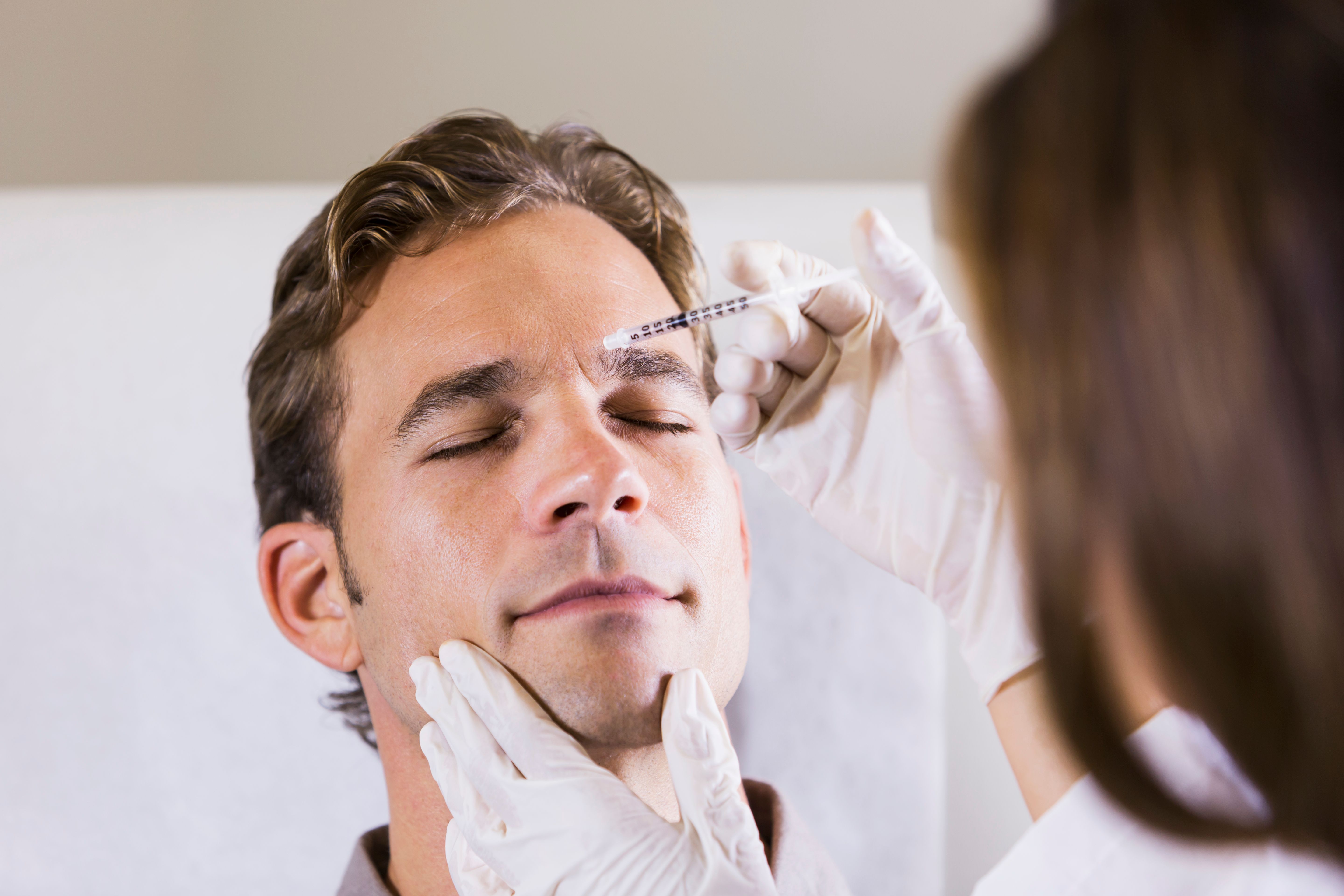 Man getting botulinum toxin