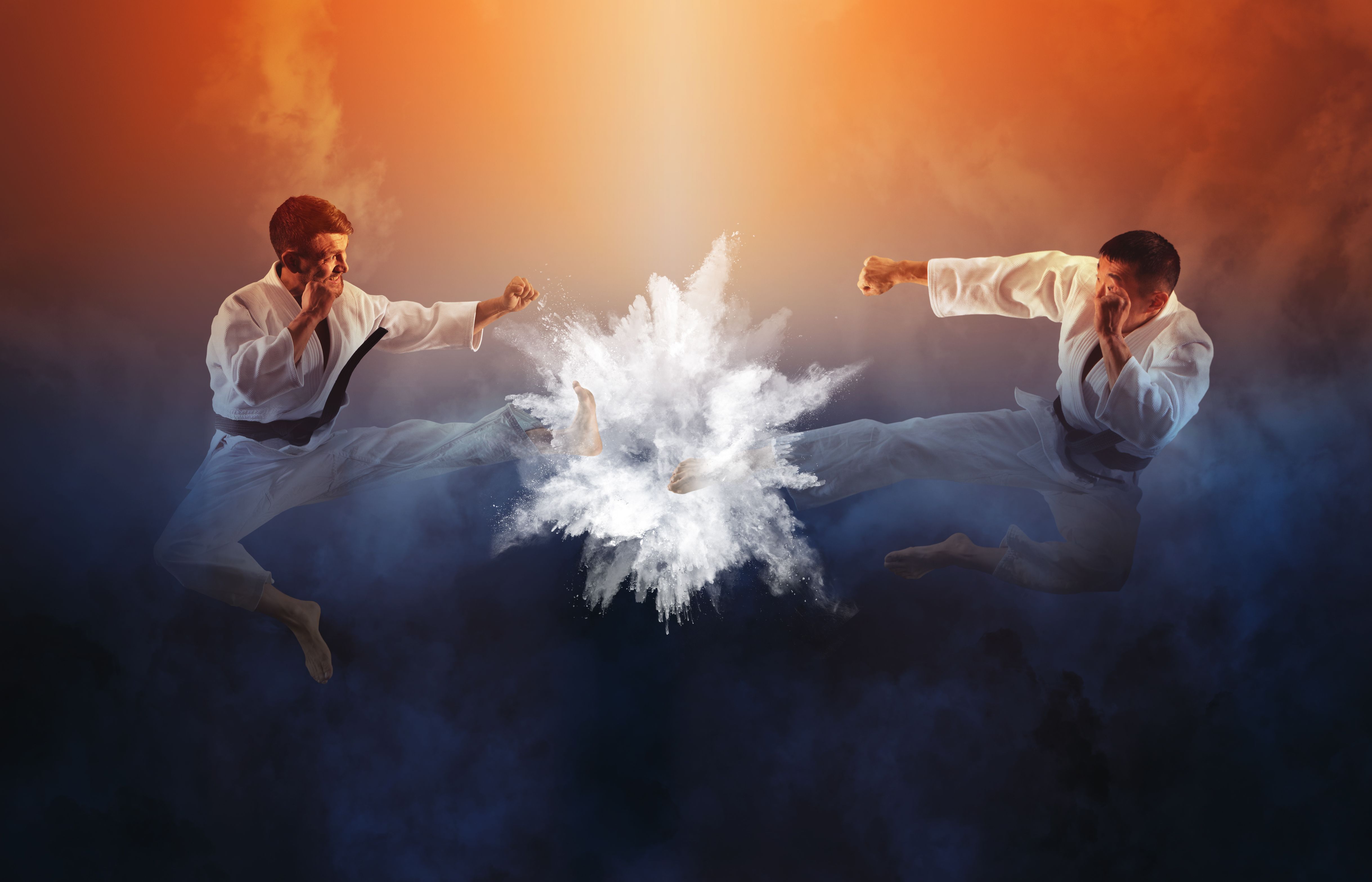 Fighter practising his art