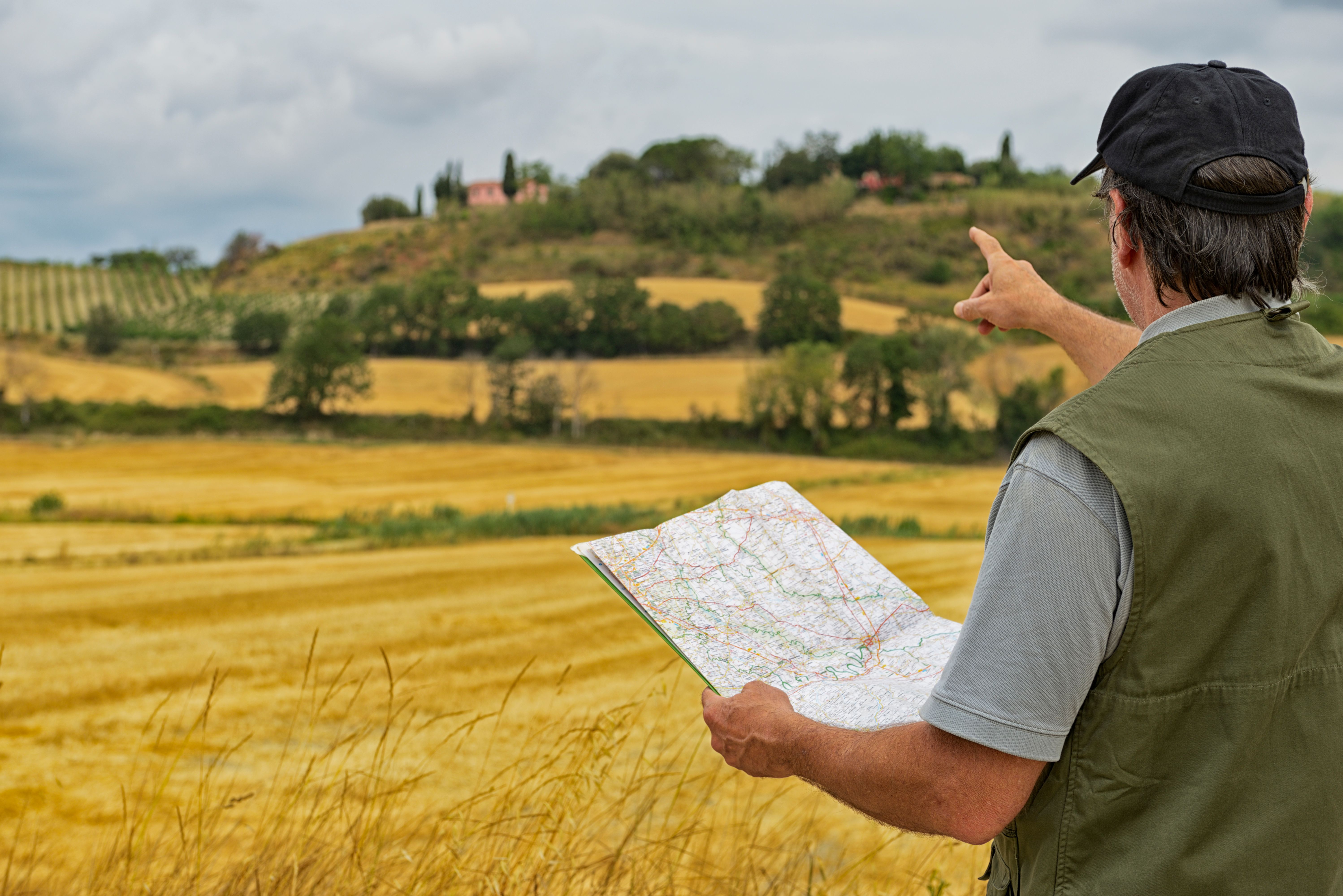 Man in the Country with Map
