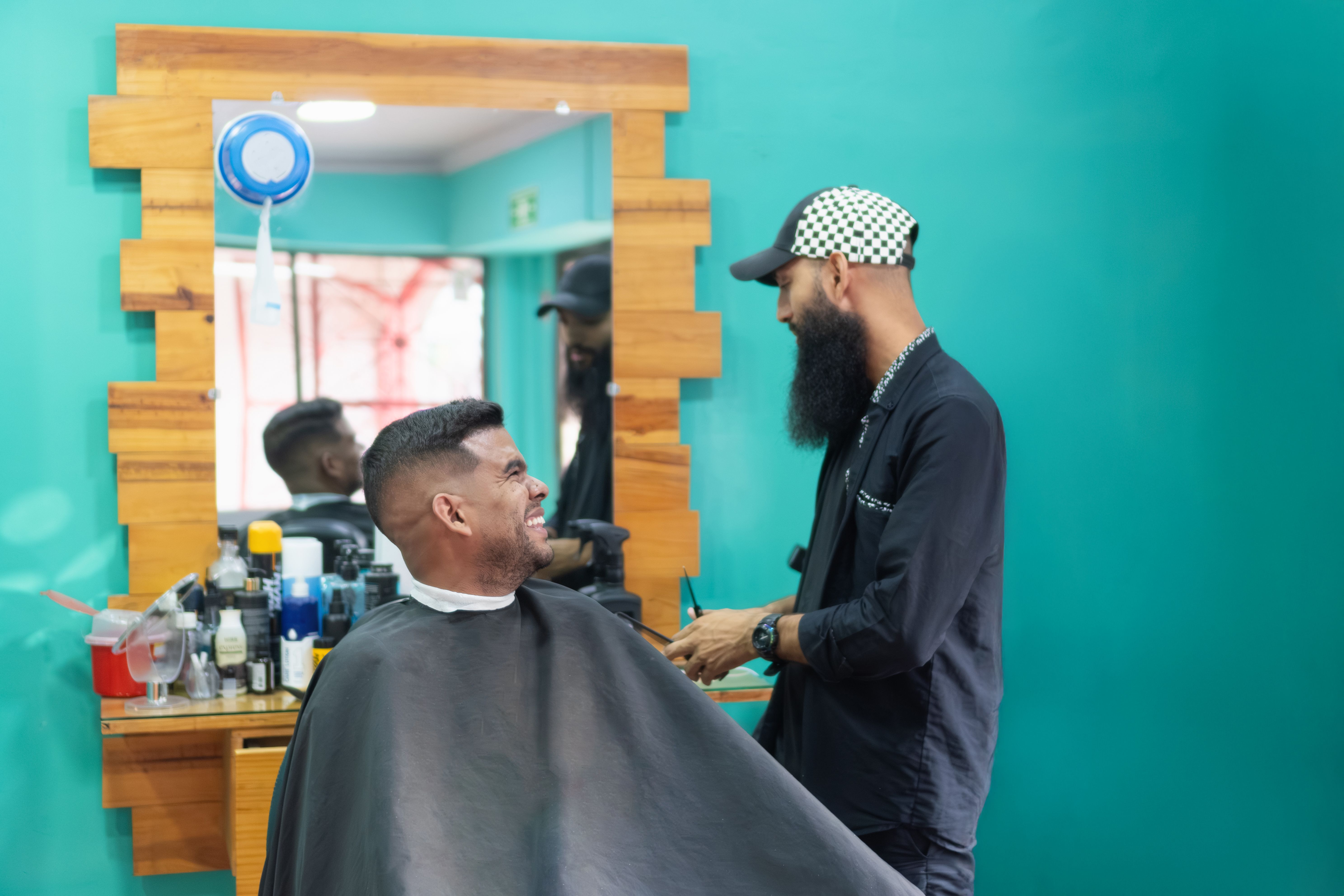 hair stylist working