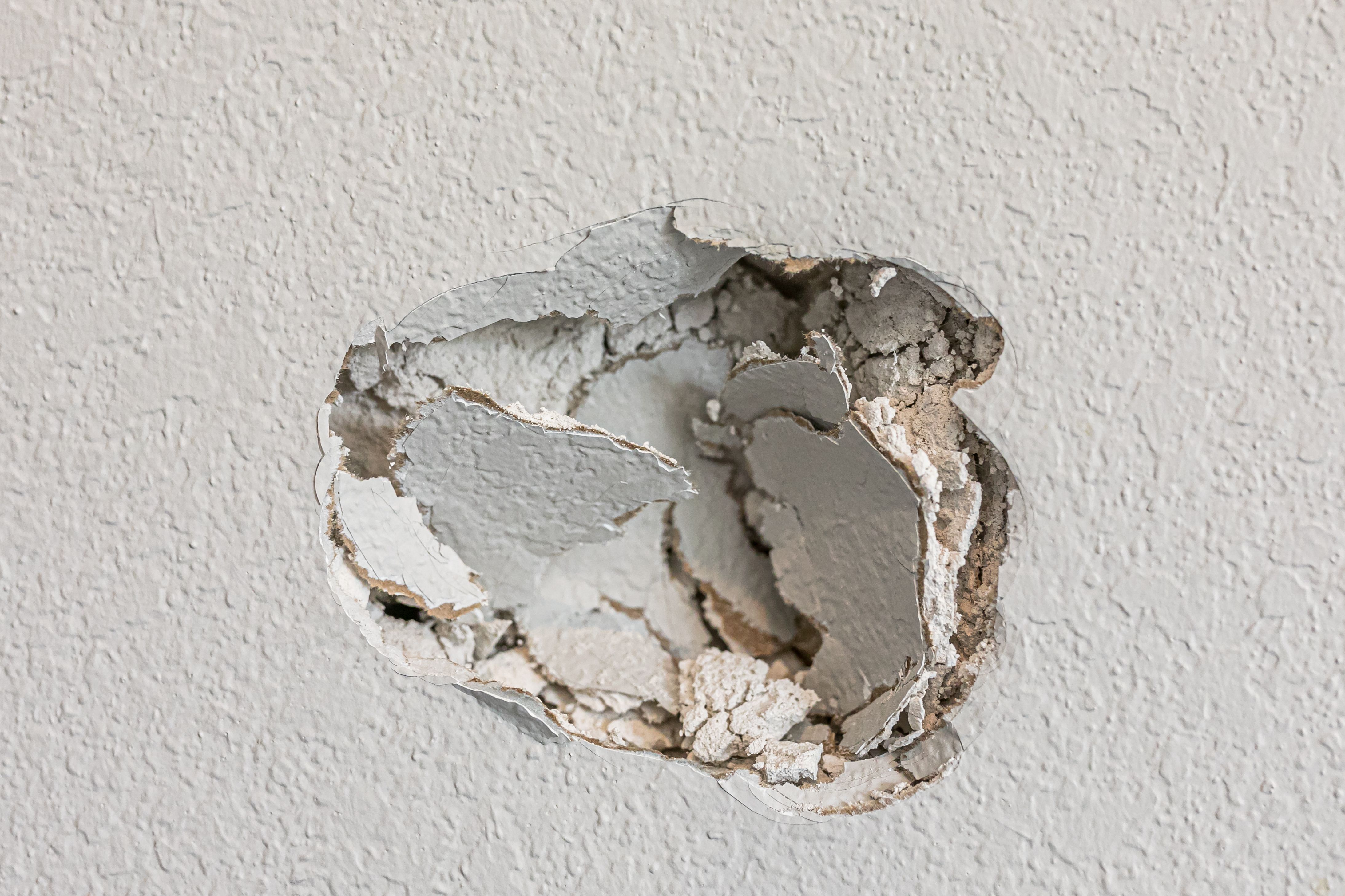 large drywall damage
