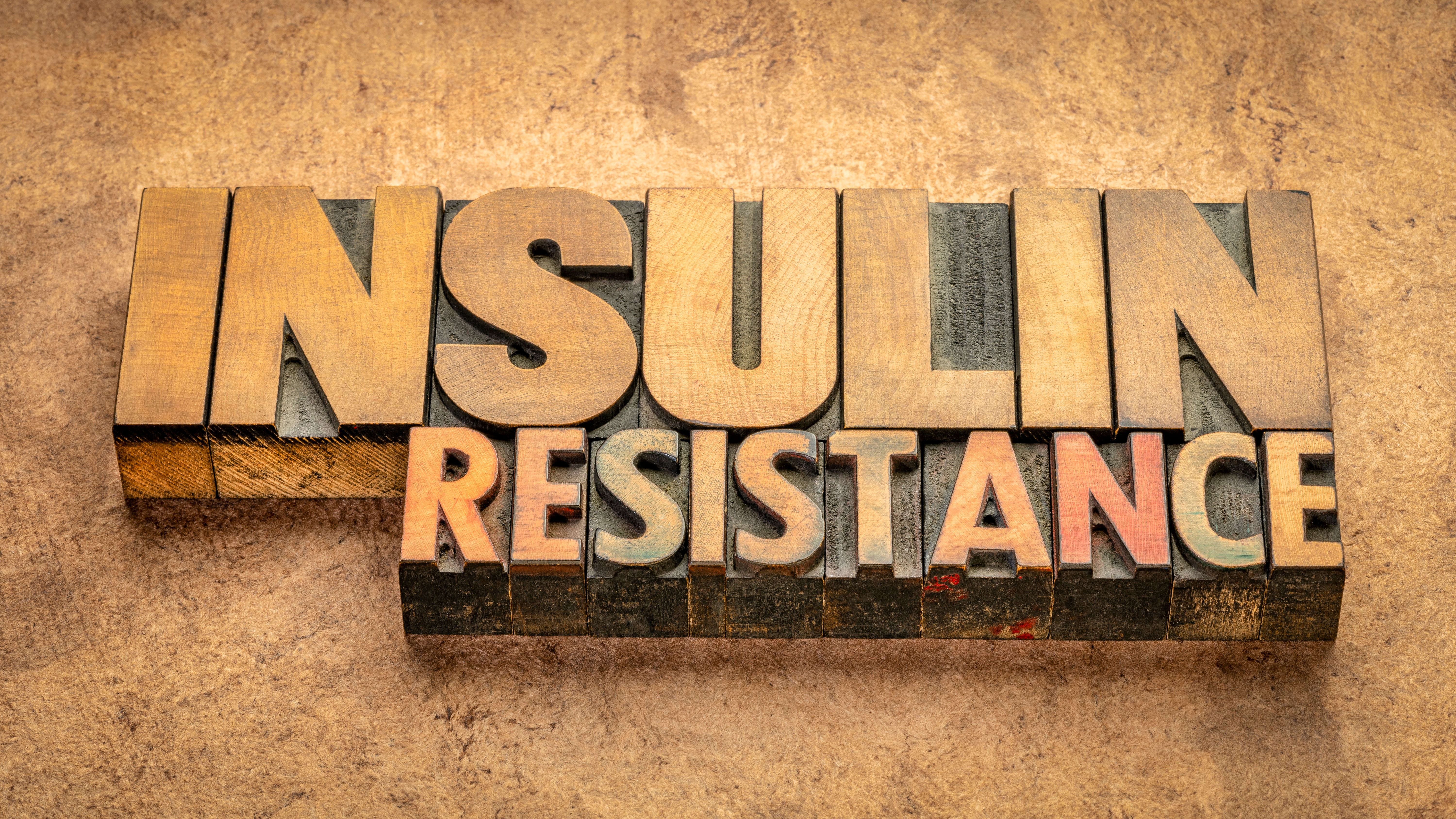 insulin resistance word abstract in wood type