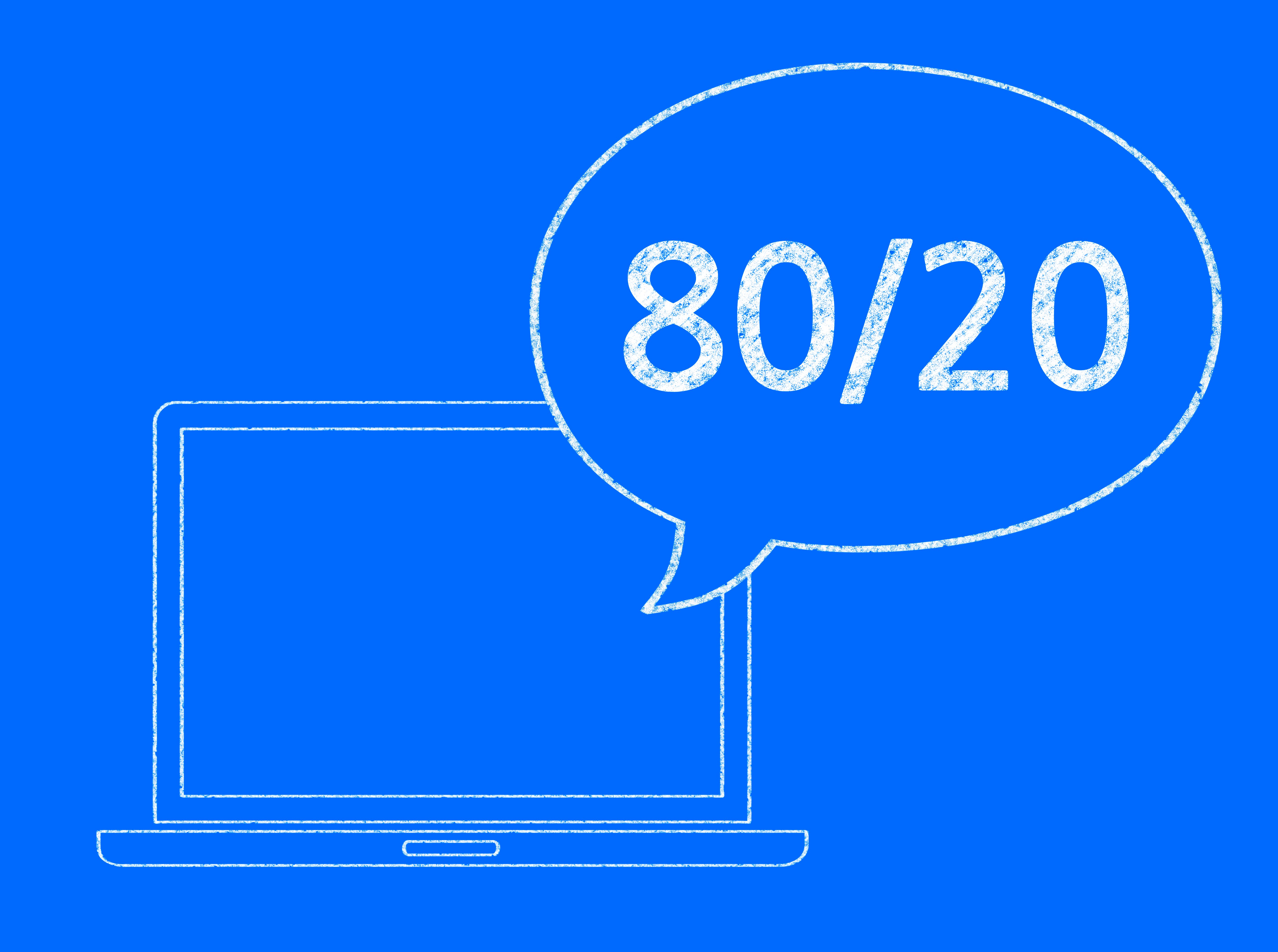 80/20(Pareto Principle) - Fondo de pizarra de negocios 80/20(Pareto Principle) - Fondo de pizarra de negocios