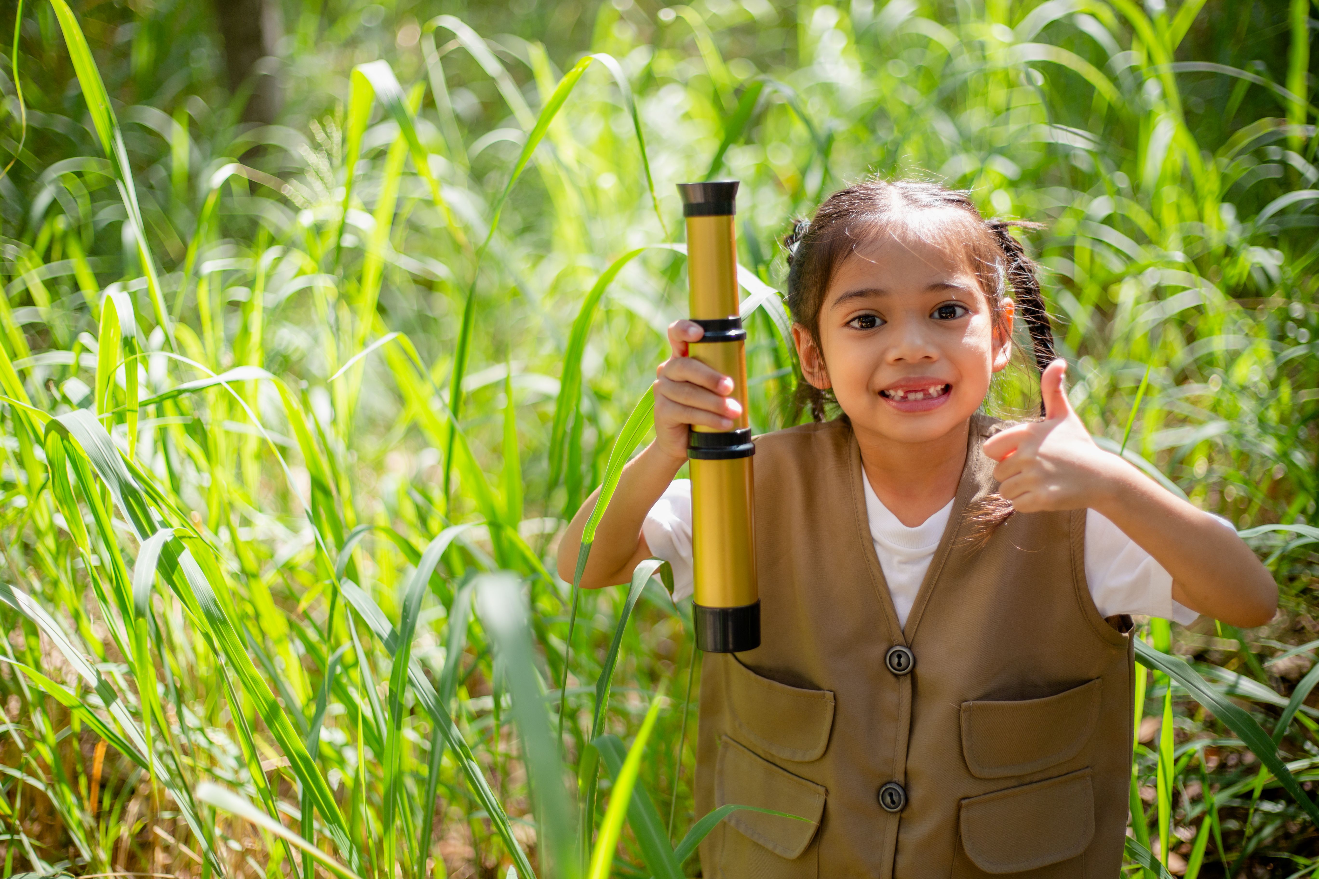 children playing nature