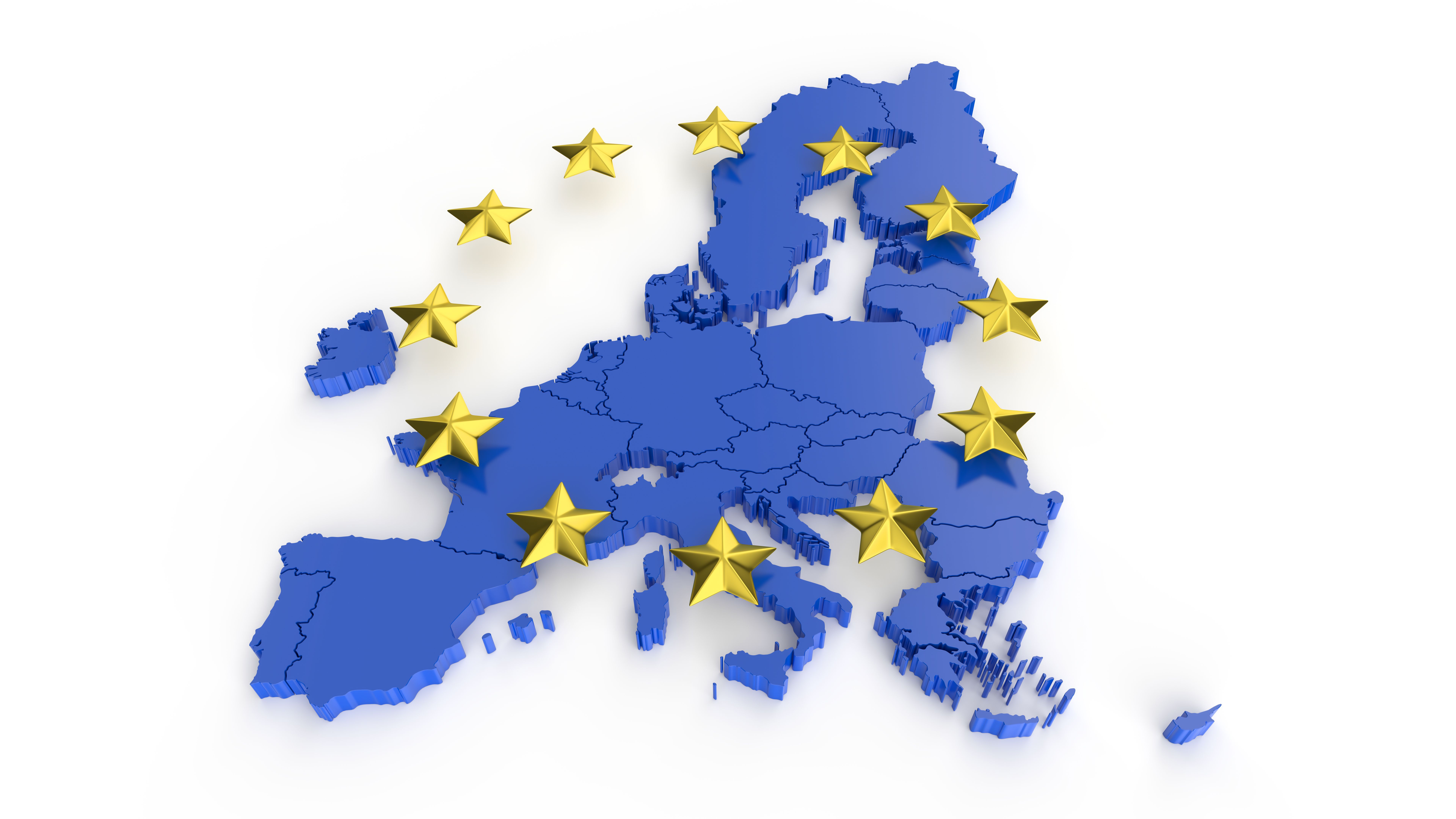 Blue EU card and gold stars Blue EU card and gold stars